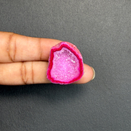 Pink Agate Druzy Geode Slices – Perfect for Ring Making