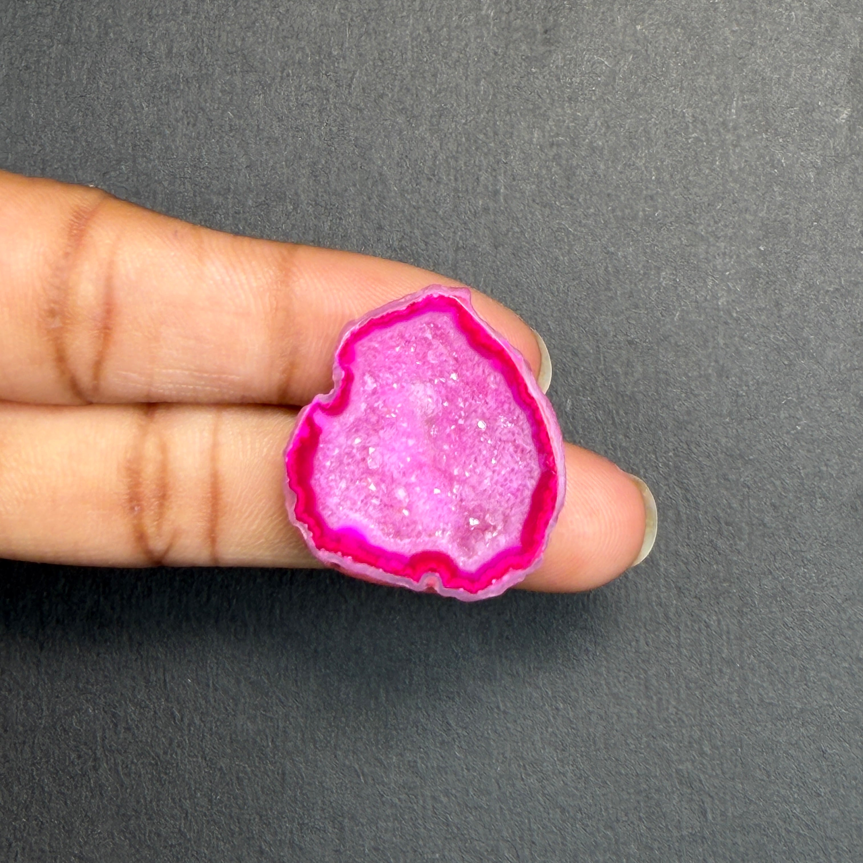 Pink Agate Druzy Geode Slices – Perfect for Ring Making
