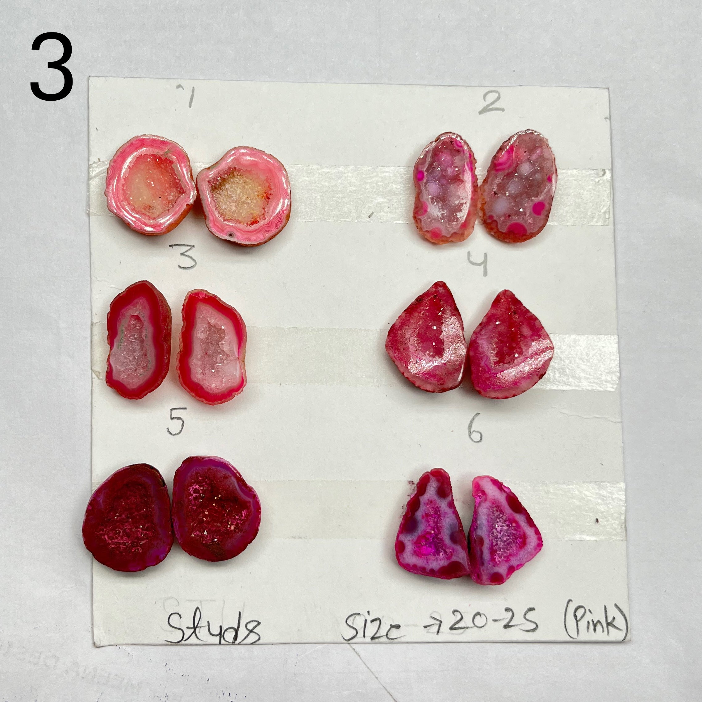 Geode Pair By selection 20-25mm pink
