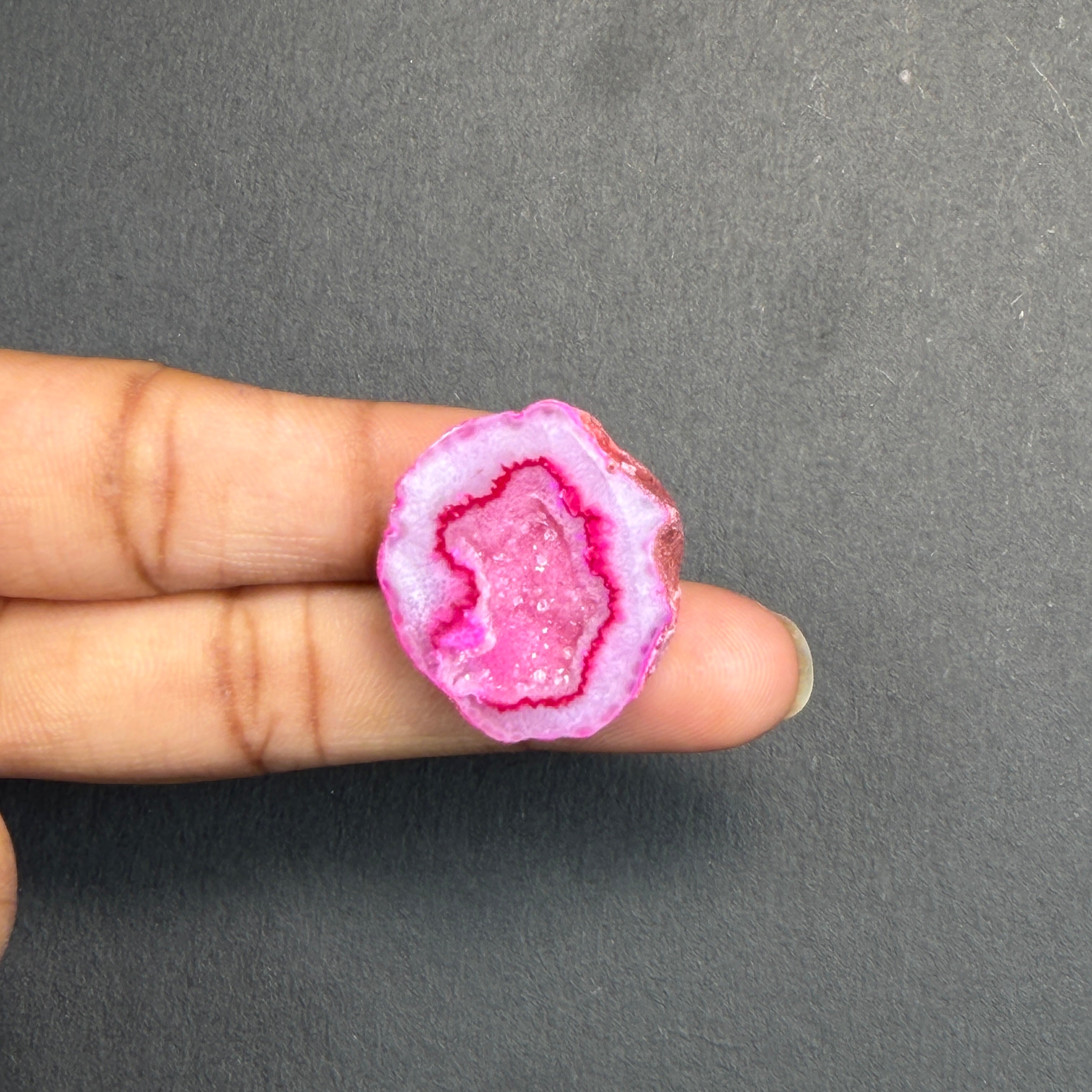 Pink Agate Druzy Geode Slices – Perfect for Ring Making