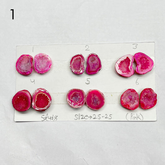 Geode Pair By selection 20-25mm pink My Store