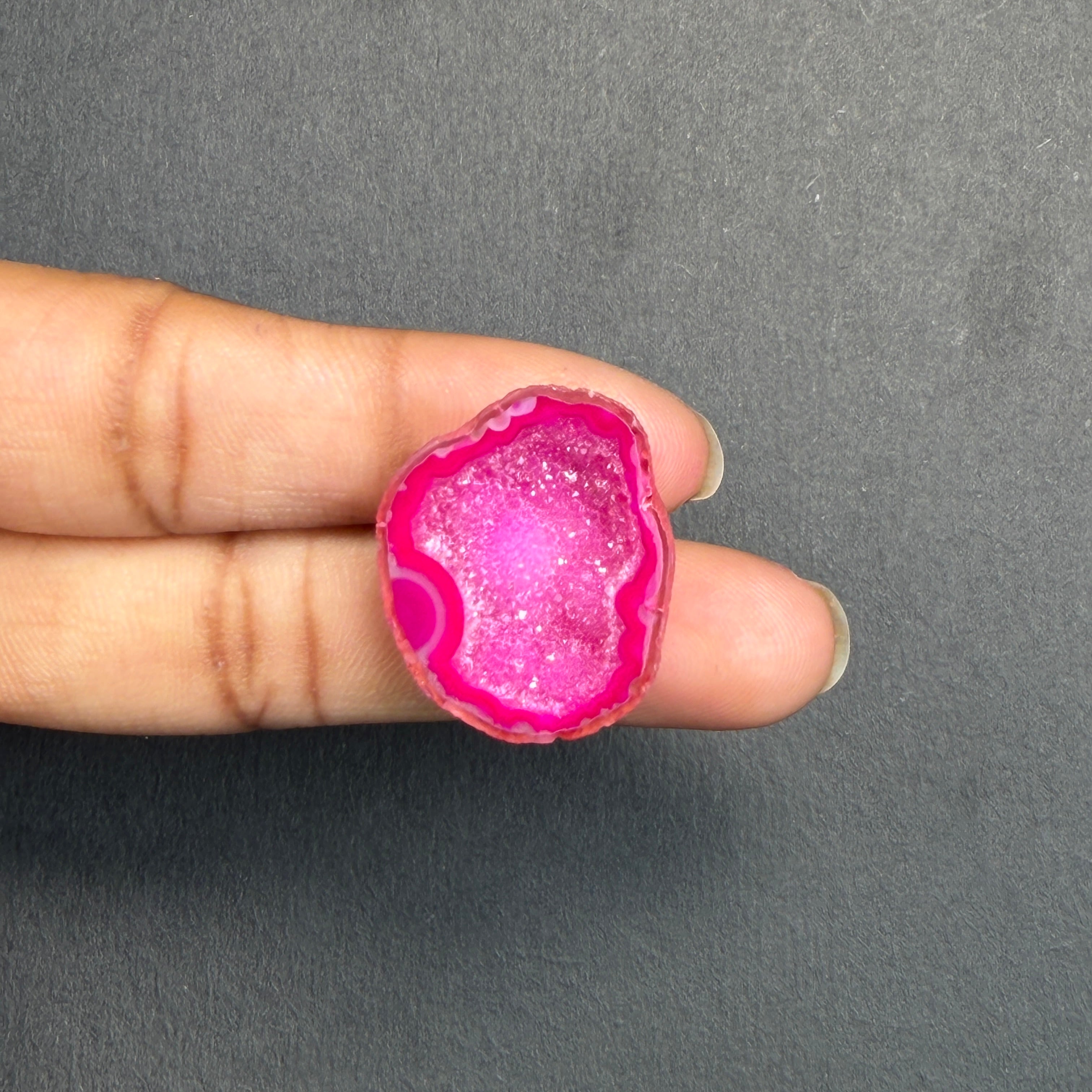Pink Agate Druzy Geode Slices – Perfect for Ring Making