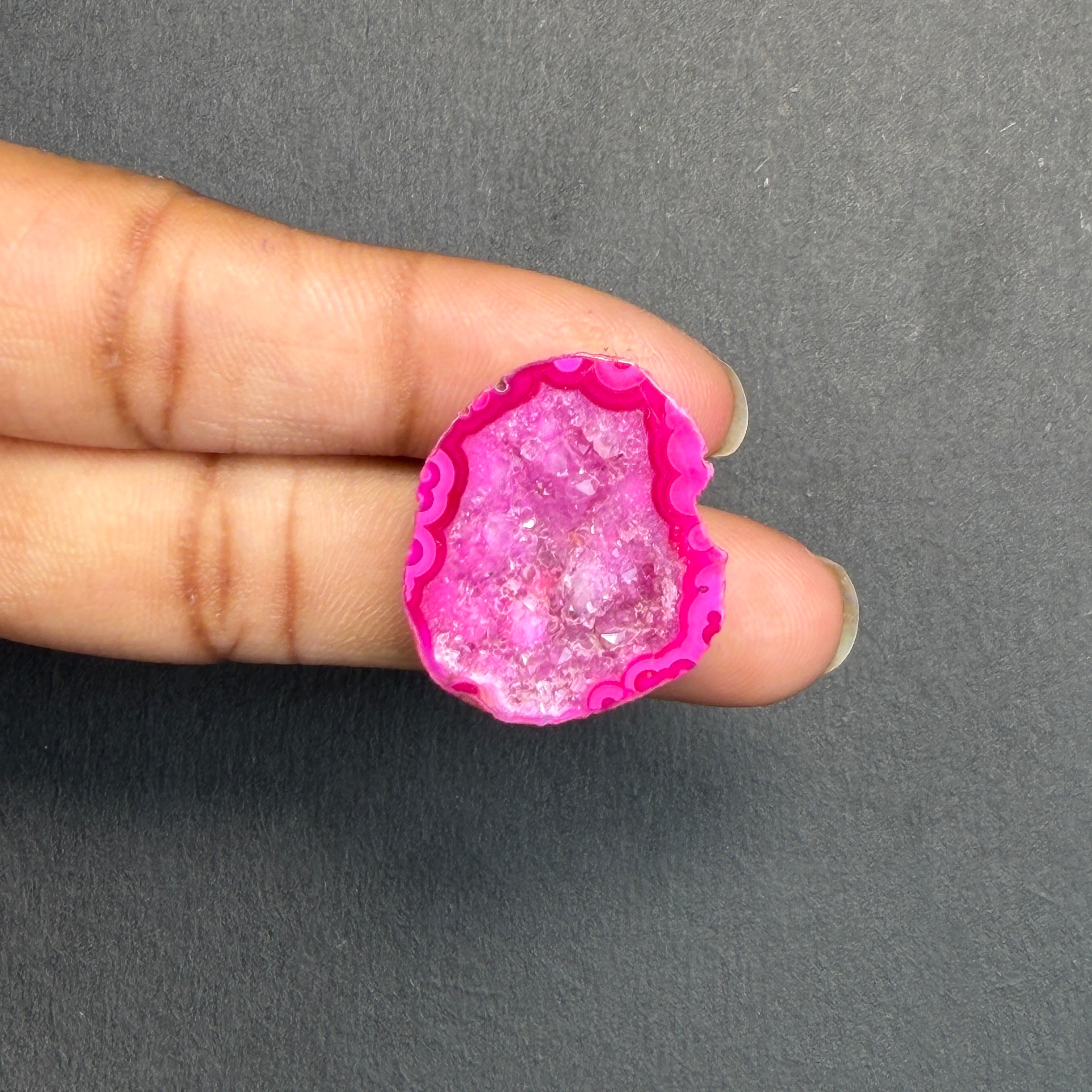 Pink Agate Druzy Geode Slices – Perfect for Ring Making