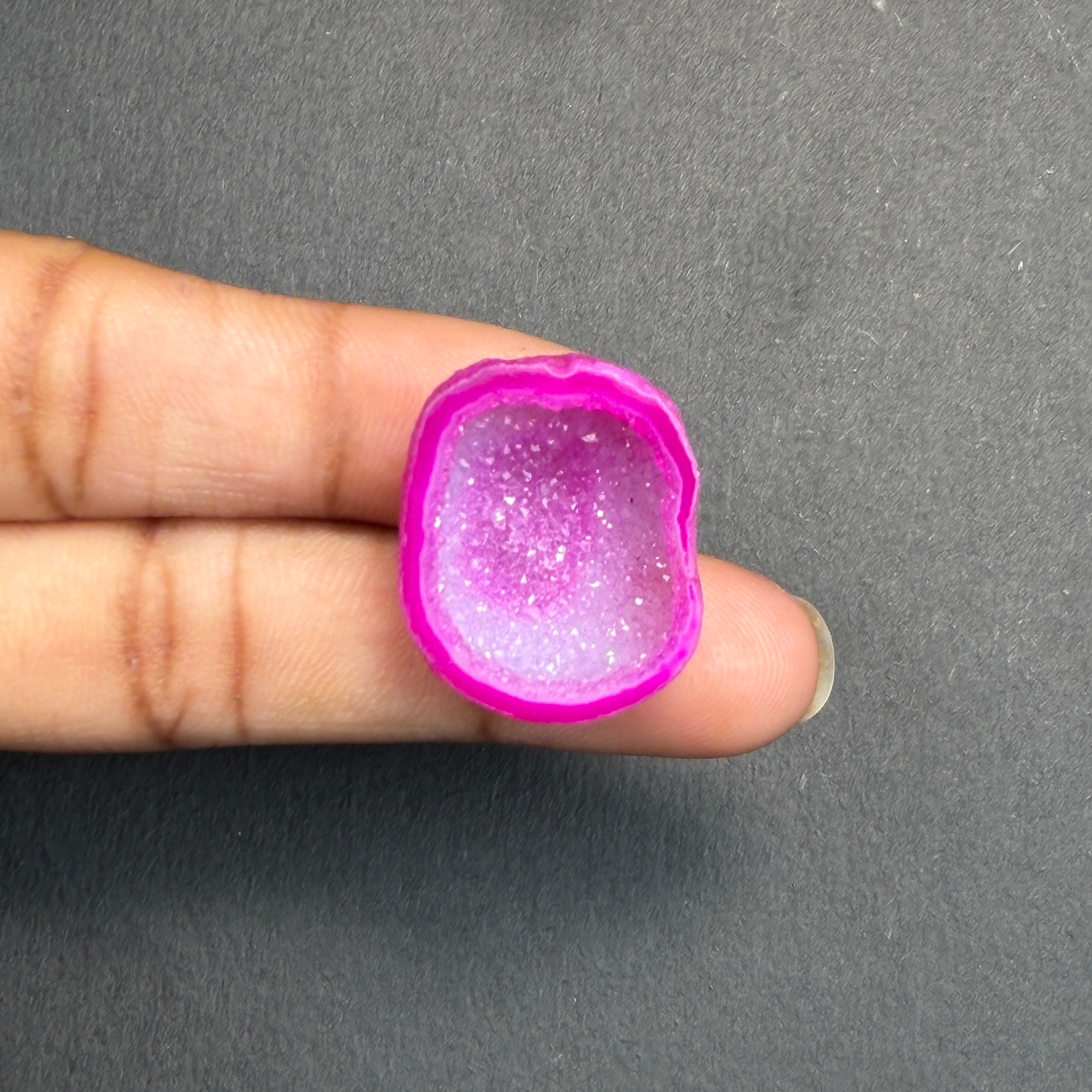 Pink Agate Druzy Geode Slices – Perfect for Ring Making