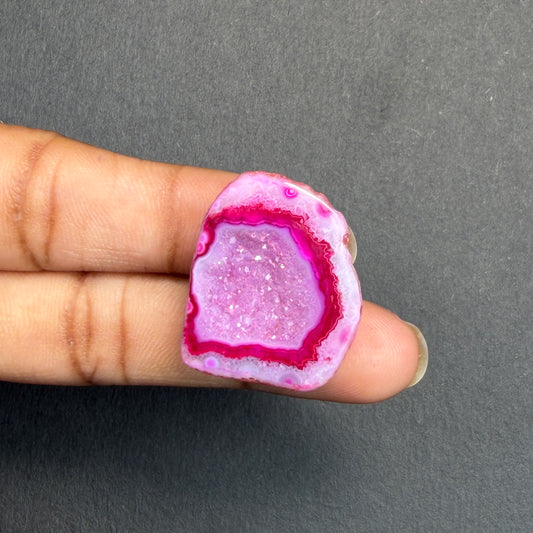 Pink Agate Druzy Geode Slices – Perfect for Ring Making