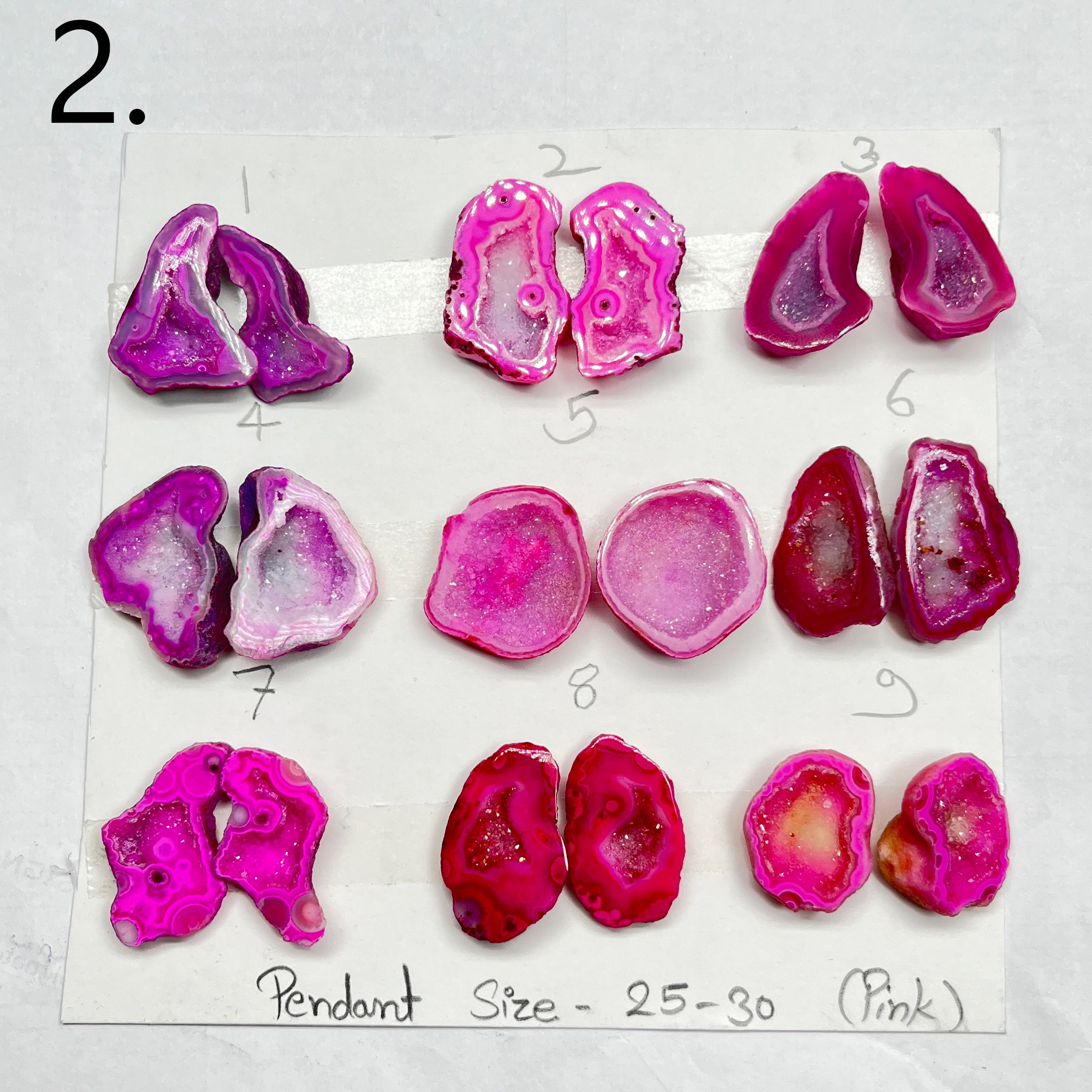 Geode Pairs by Selection 25- 30MM Pink