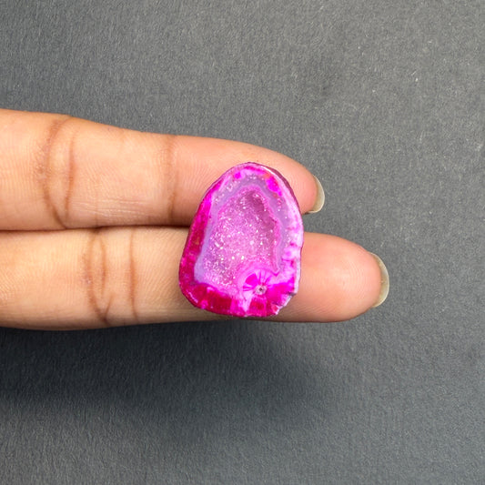 Pink Agate Druzy Geode Slices – Perfect for Ring Making