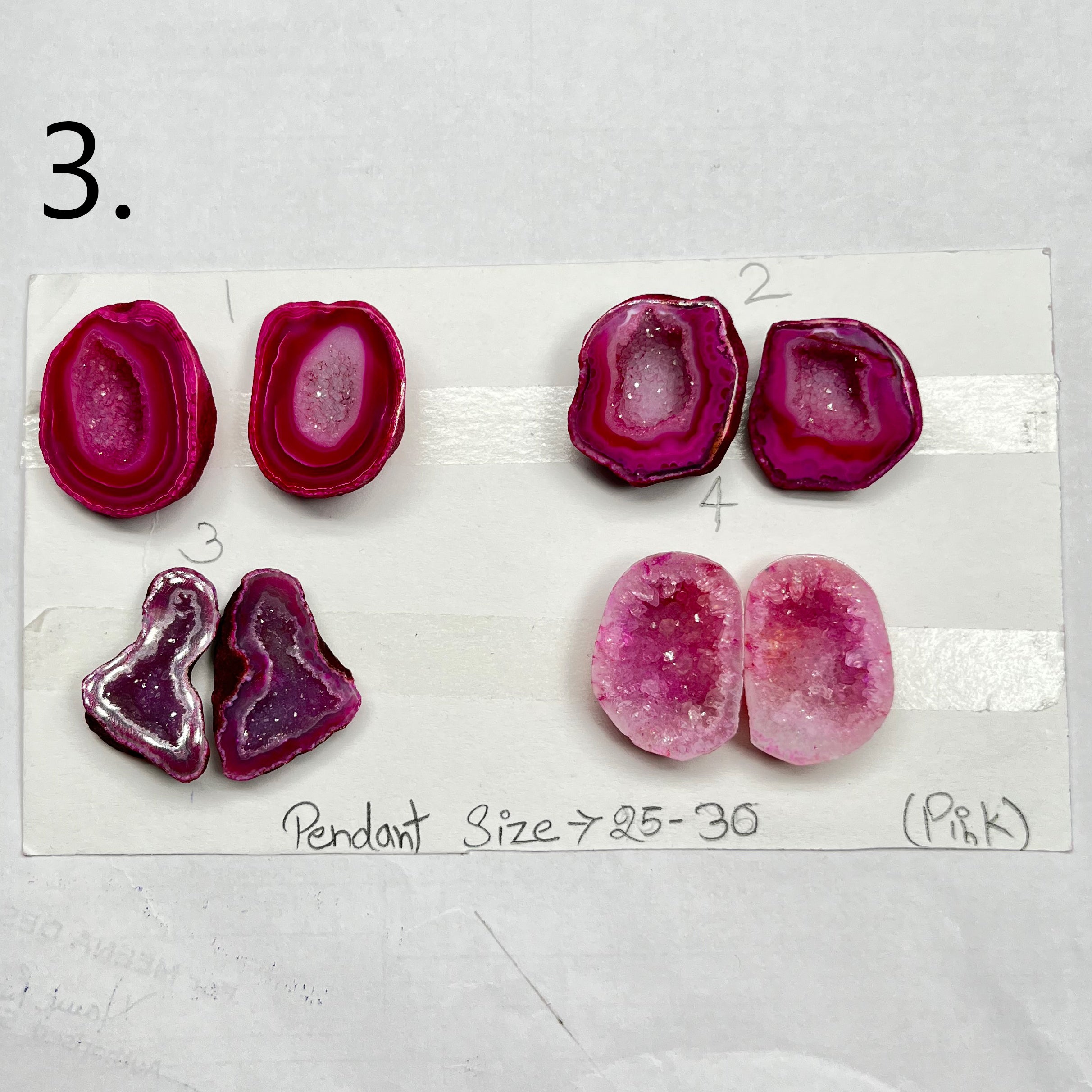 Geode Pairs by Selection 25- 30MM Pink