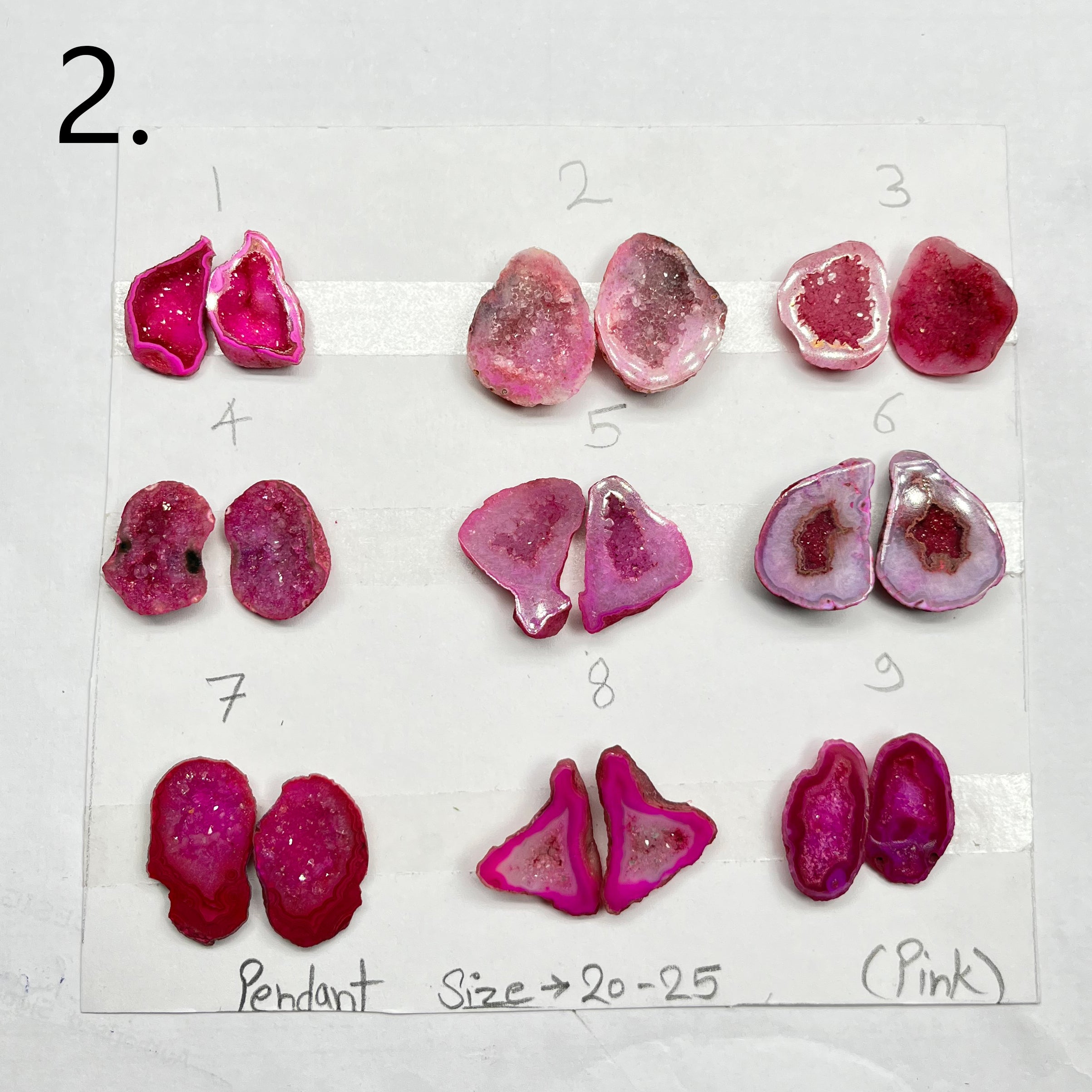 Geode Pairs by Selection 20- 25MM Pink