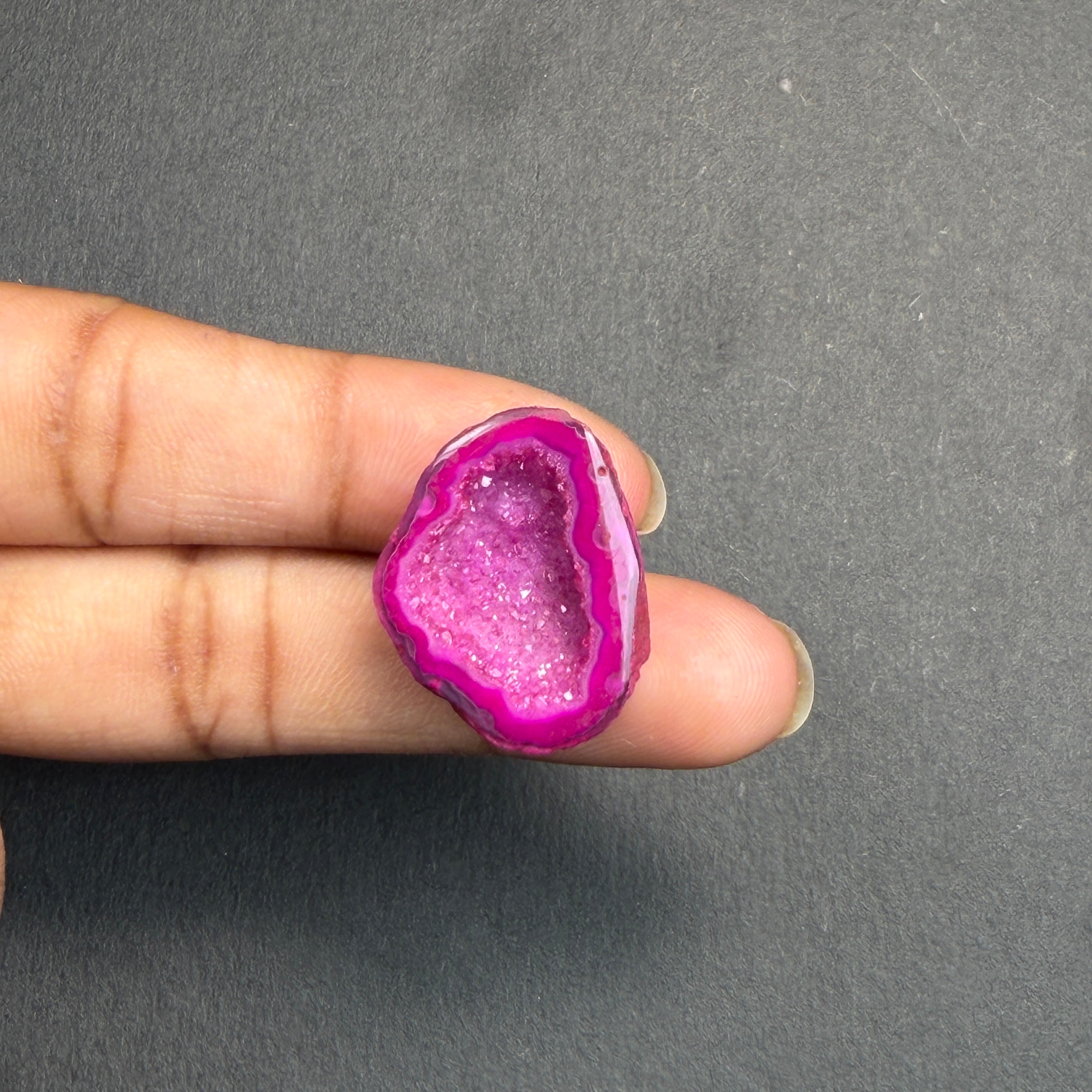 Pink Agate Druzy Geode Slices – Perfect for Ring Making