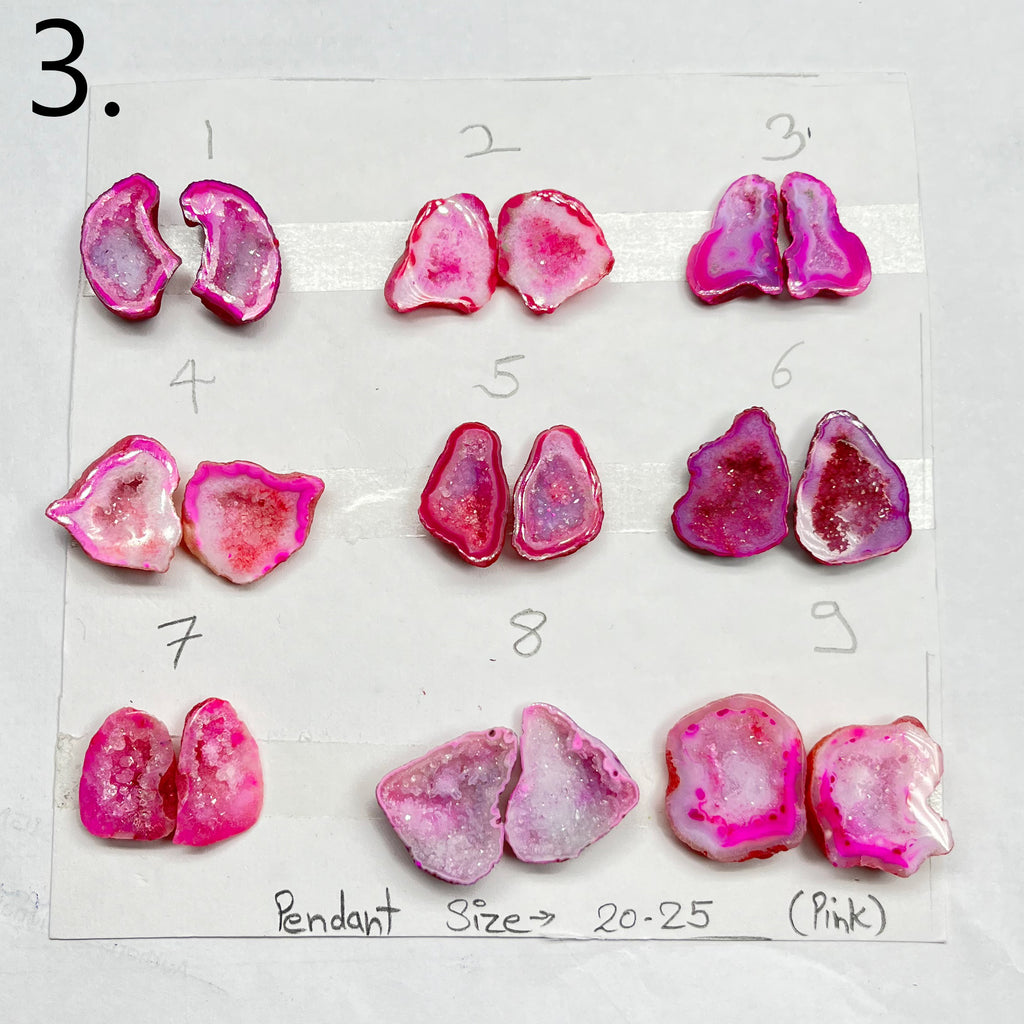 Geode Pairs by Selection 20- 25MM Pink