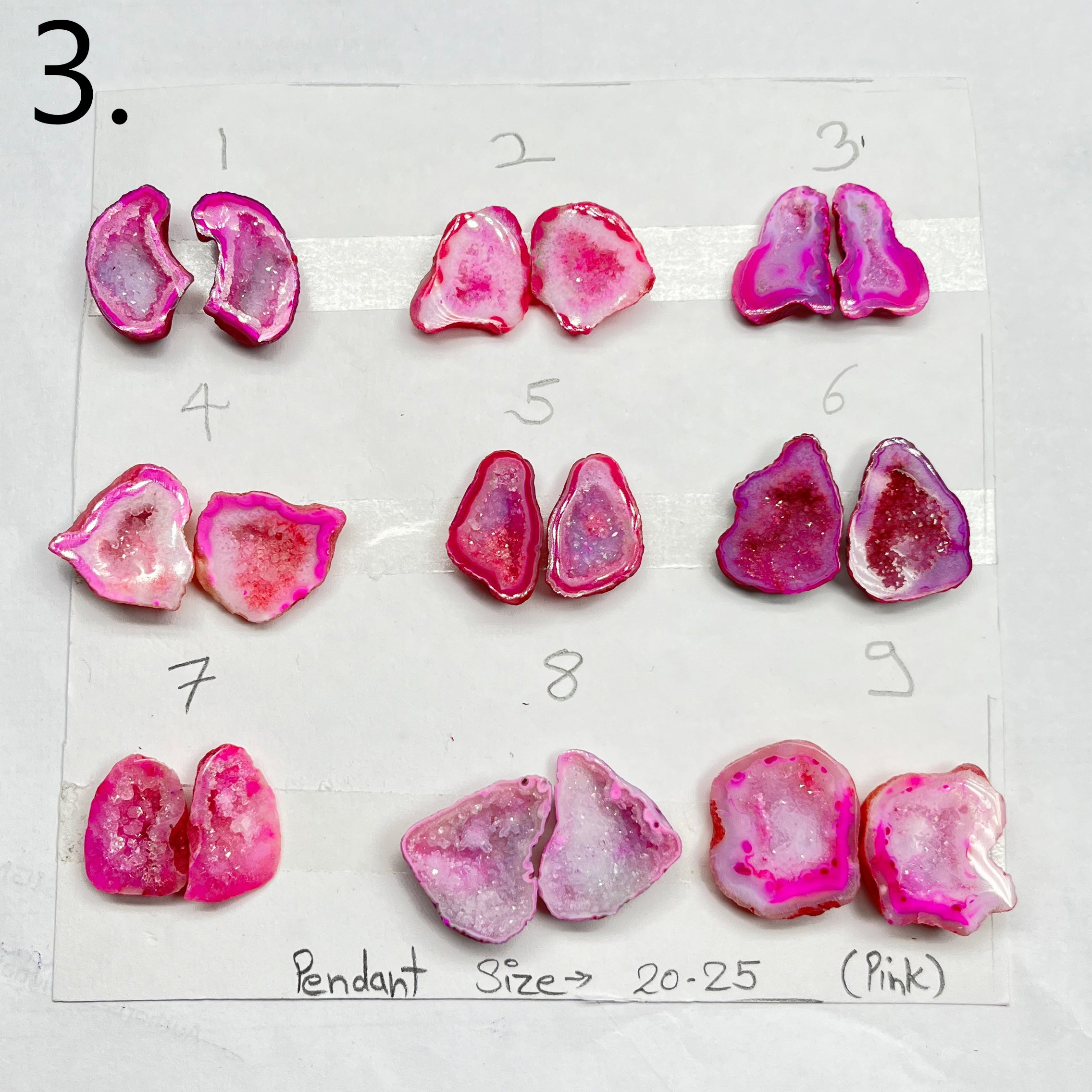Geode Pairs by Selection 20- 25MM Pink