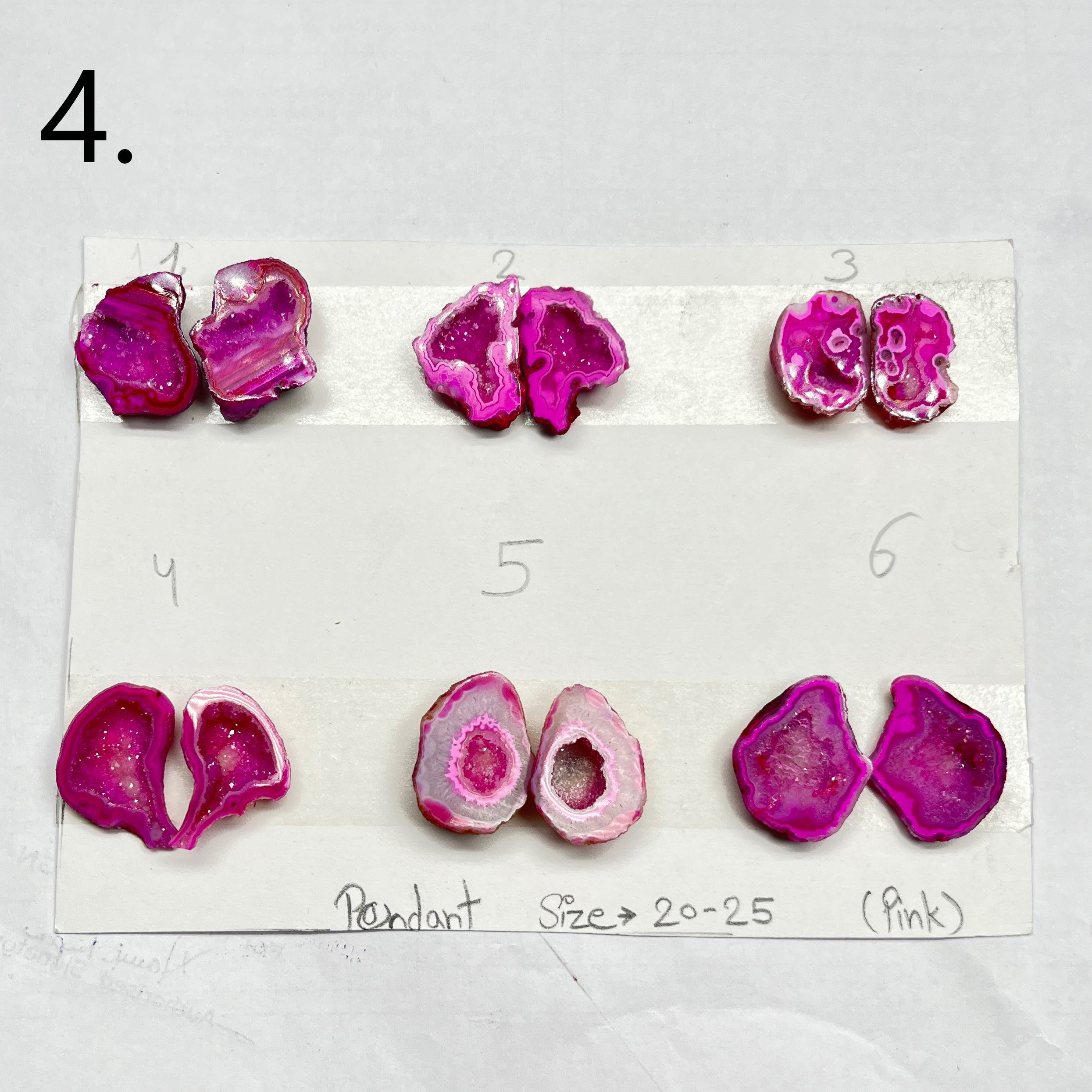 Geode Pairs by Selection 20- 25MM Pink