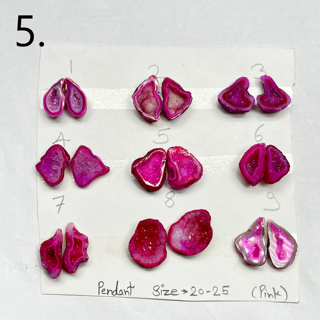 Geode Pairs by Selection 20- 25MM Pink