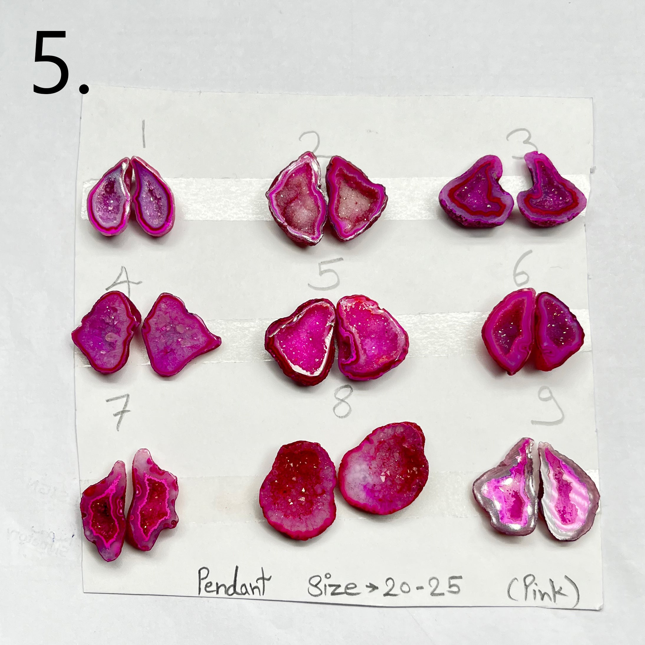 Geode Pairs by Selection 20- 25MM Pink