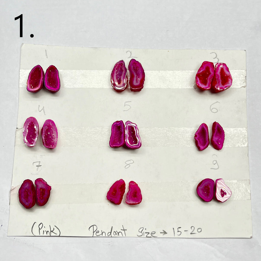 Geode Pairs by Selection 15 - 20 MM Pink