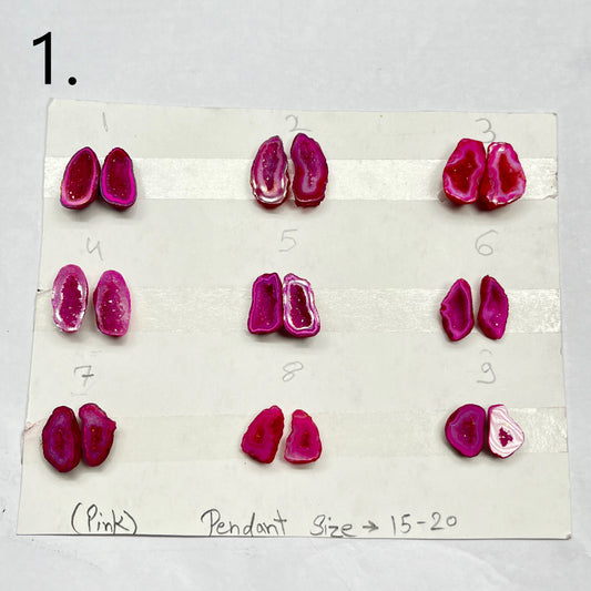 Geode Pairs by Selection 15 - 20 MM Pink