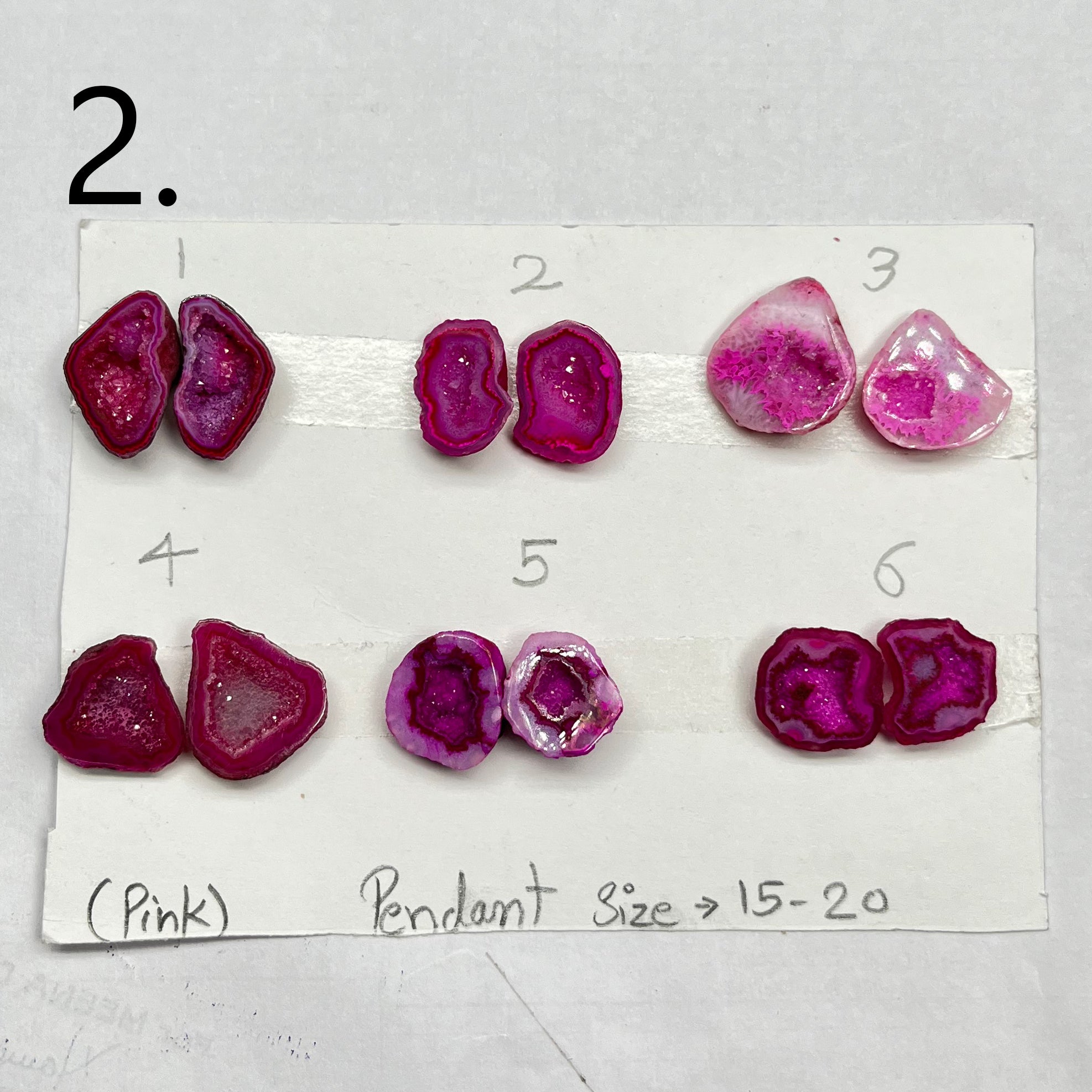 Geode Pairs by Selection 15 - 20 MM Pink