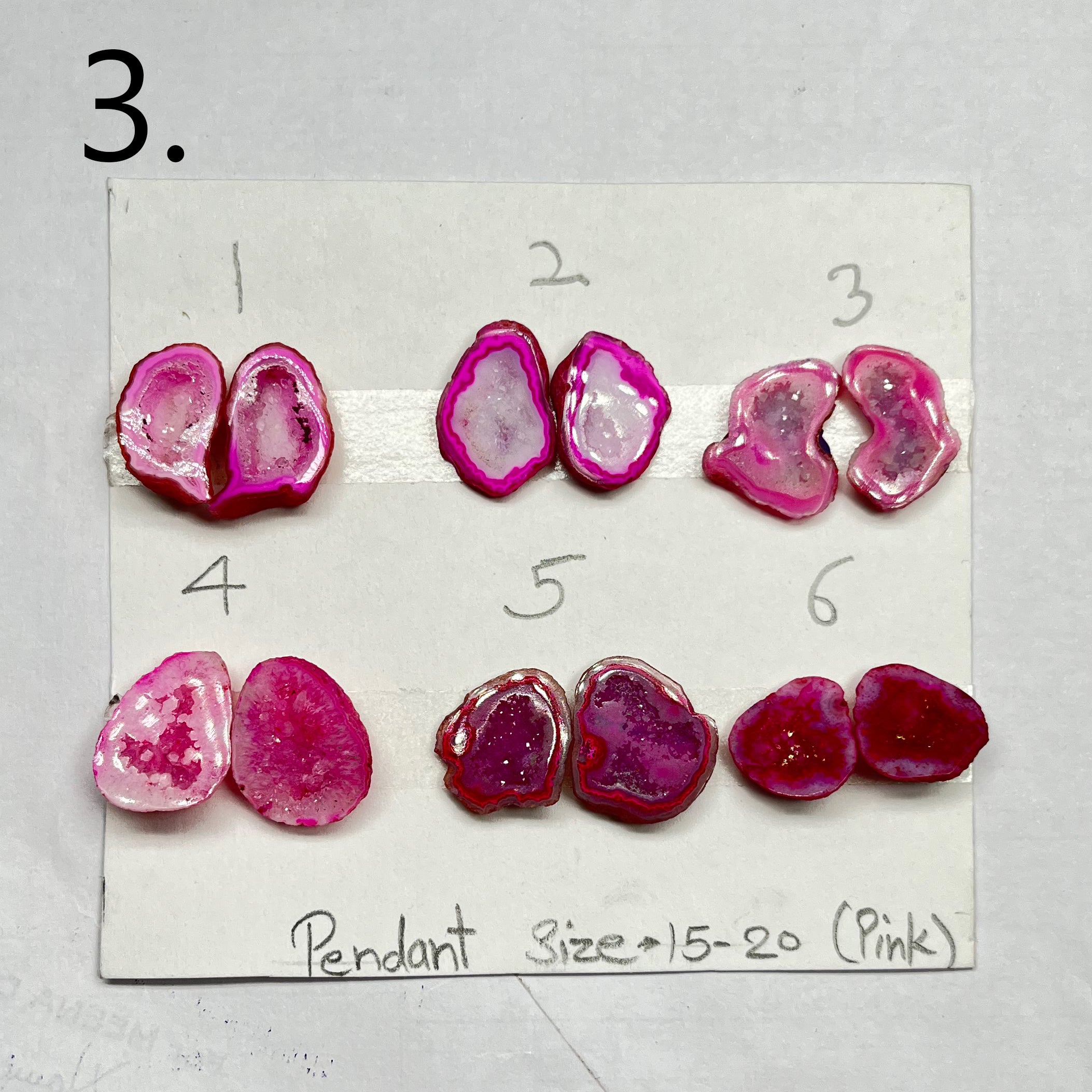 Geode Pairs by Selection 15 - 20 MM Pink