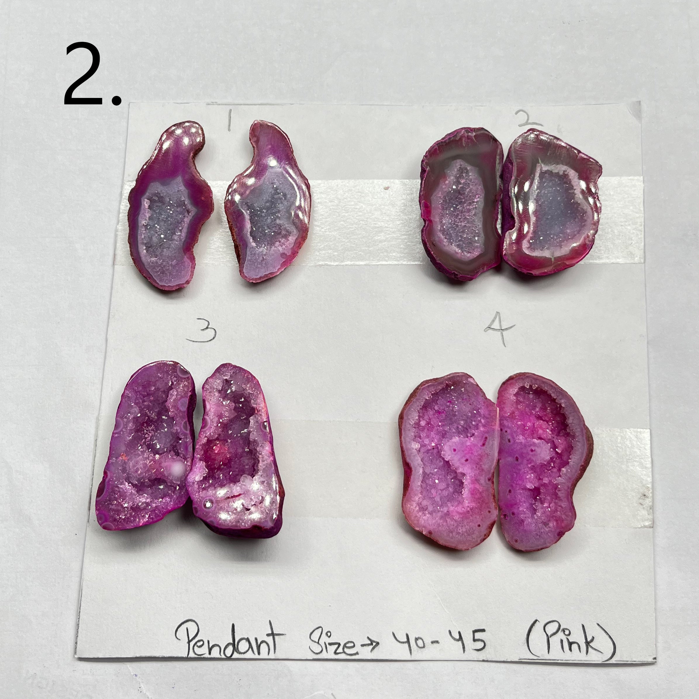 Geode Pairs by Selection 40- 50MM Pink