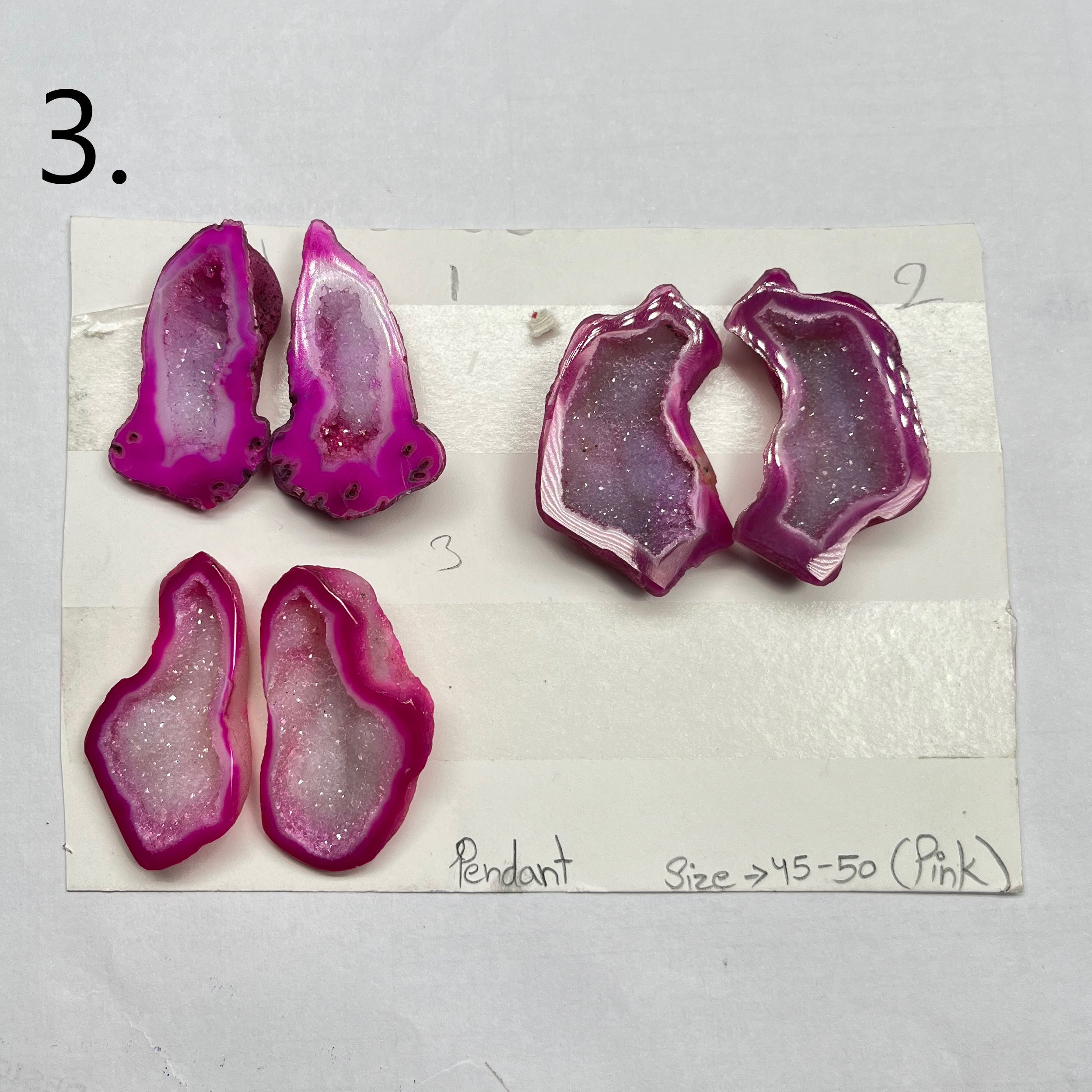 Geode Pairs by Selection 40- 50MM Pink