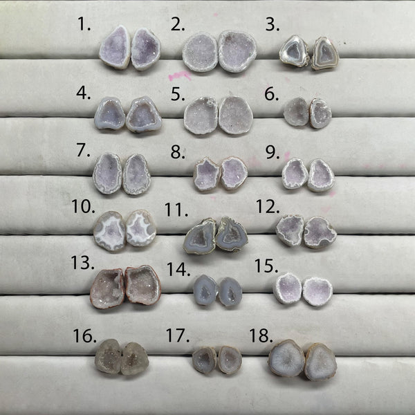 Geode pair by Selection 15 - 25 MM Grey My Store