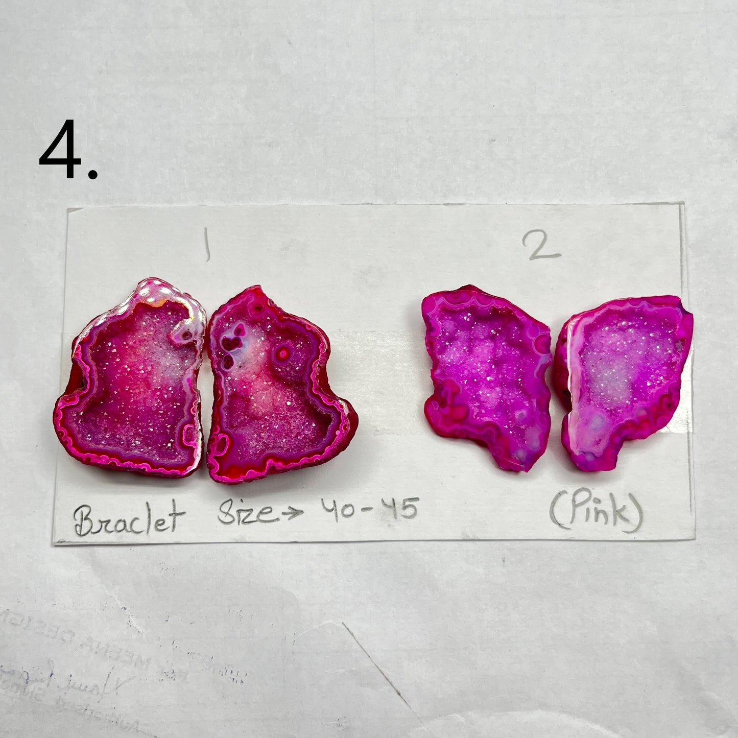 Geode Pairs by Selection 40- 50MM Pink