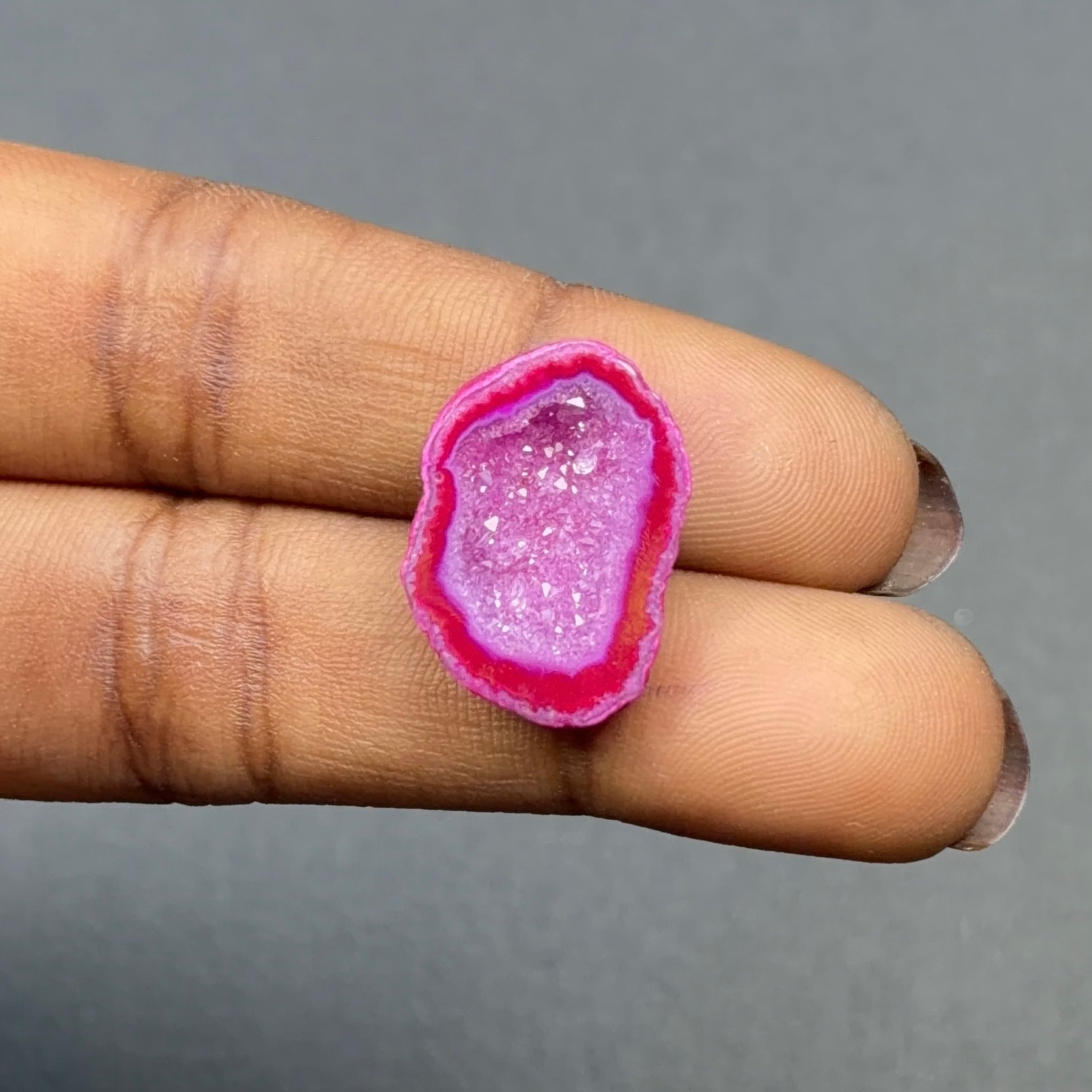 Pink Agate Druzy Geode Slices – Perfect for Ring Making