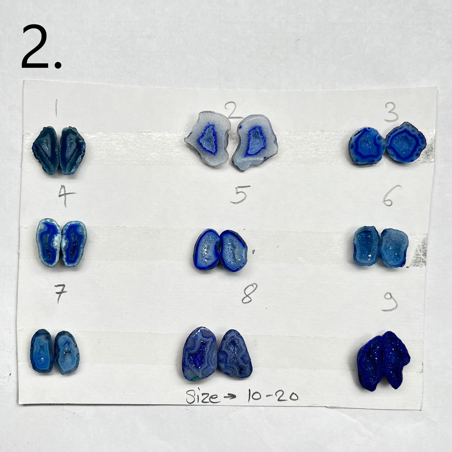 Geode Pairs by Selection 10-20mm Blue