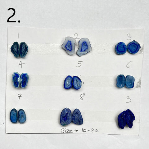 Geode Pairs by Selection 10-20mm Blue My Store