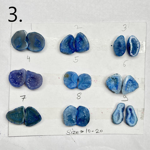 Geode Pairs by Selection 10-20mm Blue My Store