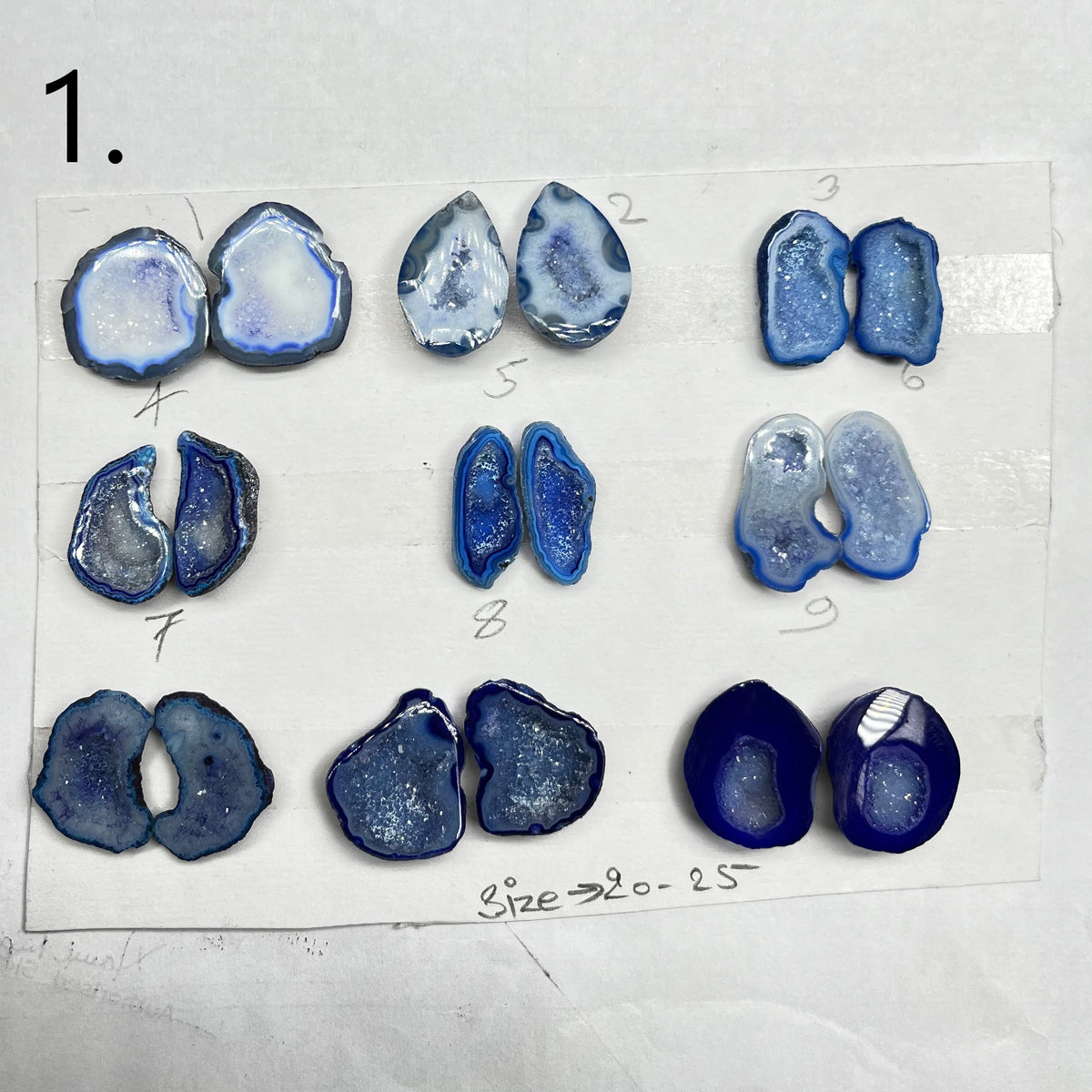 Geode Pairs by Selection 20 - 25 MM Blue My Store
