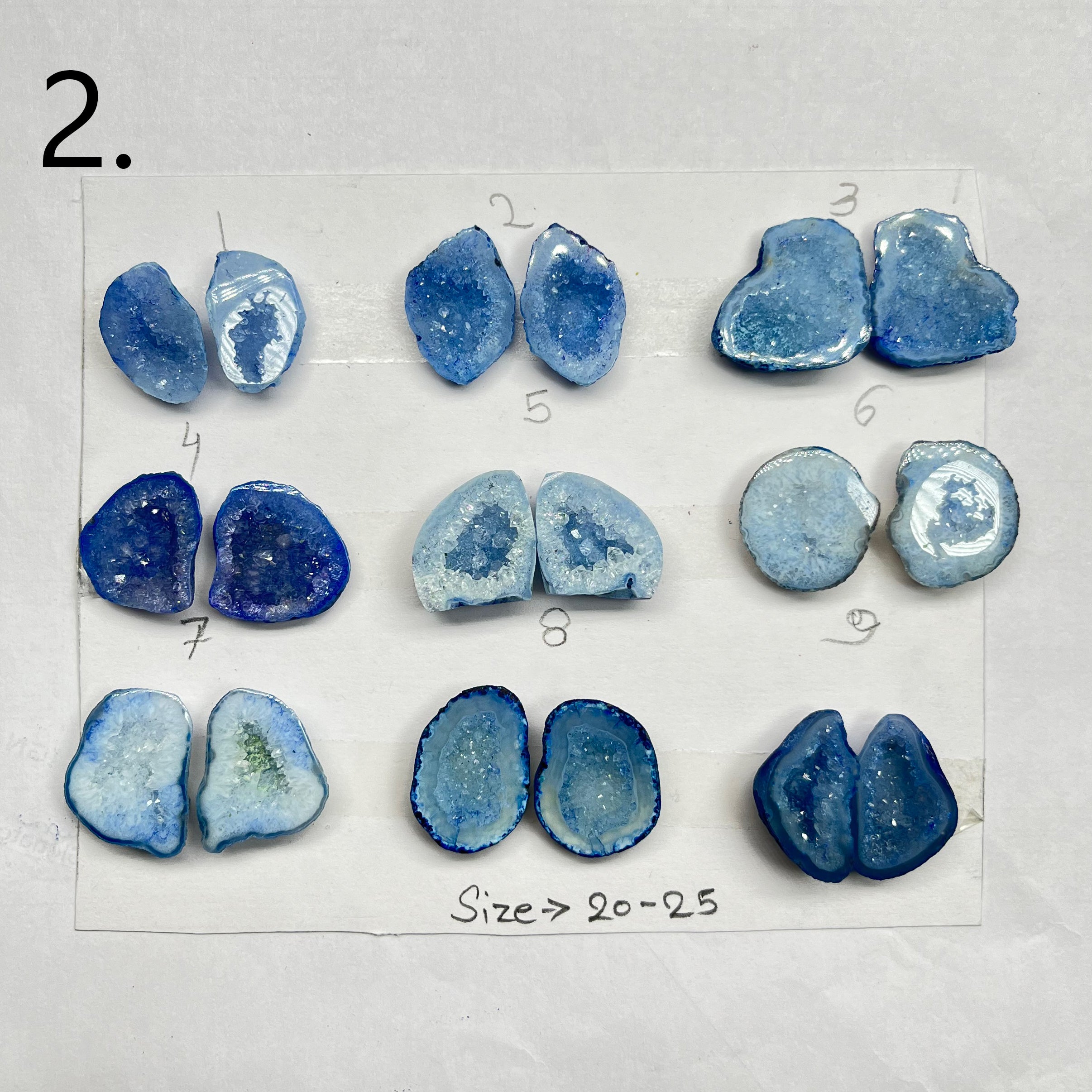 Geode Pairs by Selection 20- 25MM Blue