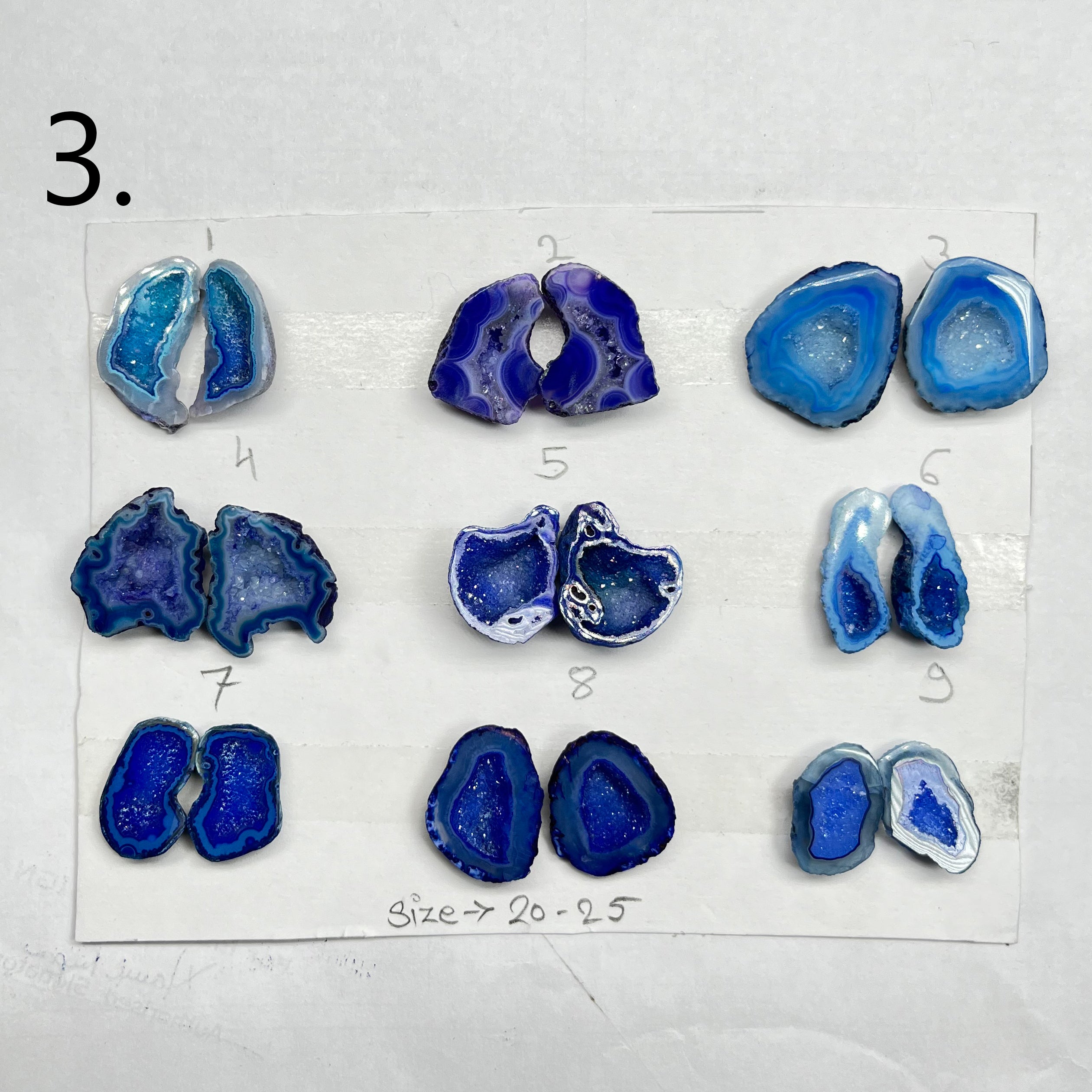 Geode Pairs by Selection 20- 25MM Blue