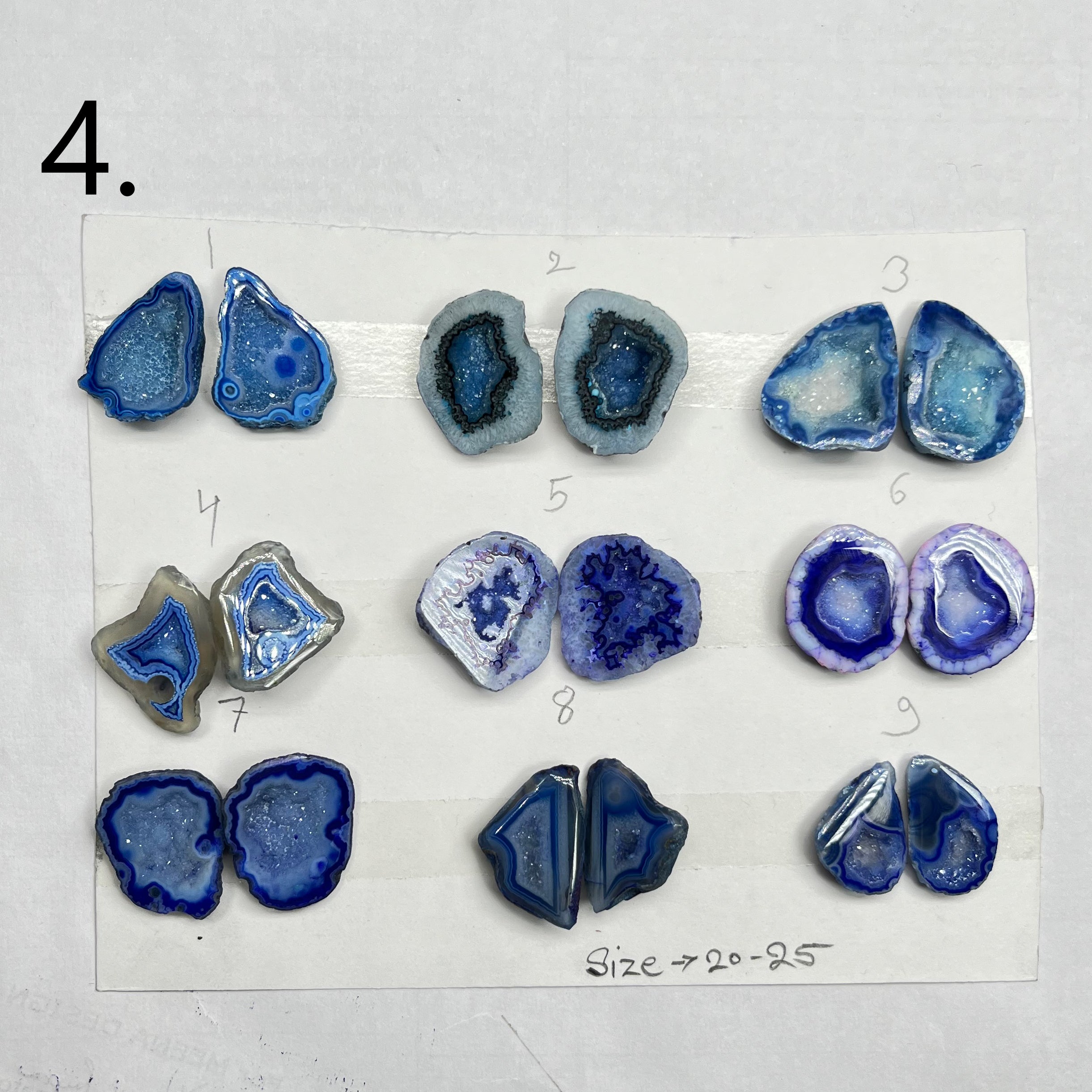 Geode Pairs by Selection 20- 25MM Blue