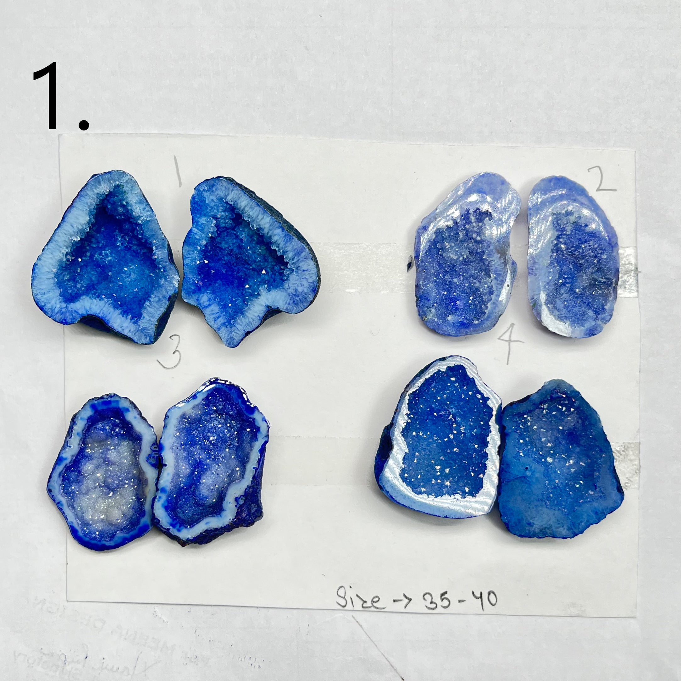 Geode Pairs by Selection 30- 40mm Blue