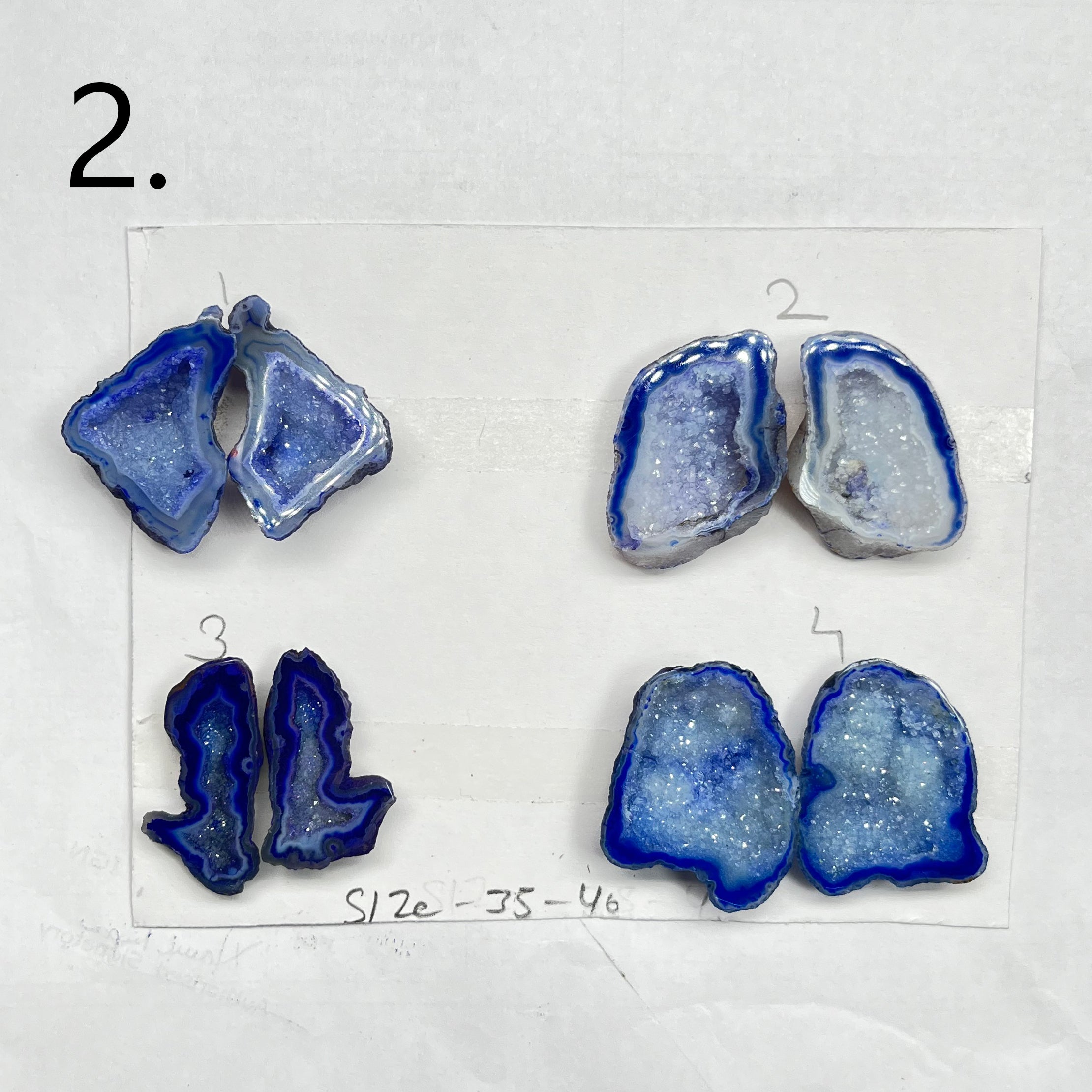 Geode Pairs by Selection 30- 40mm Blue