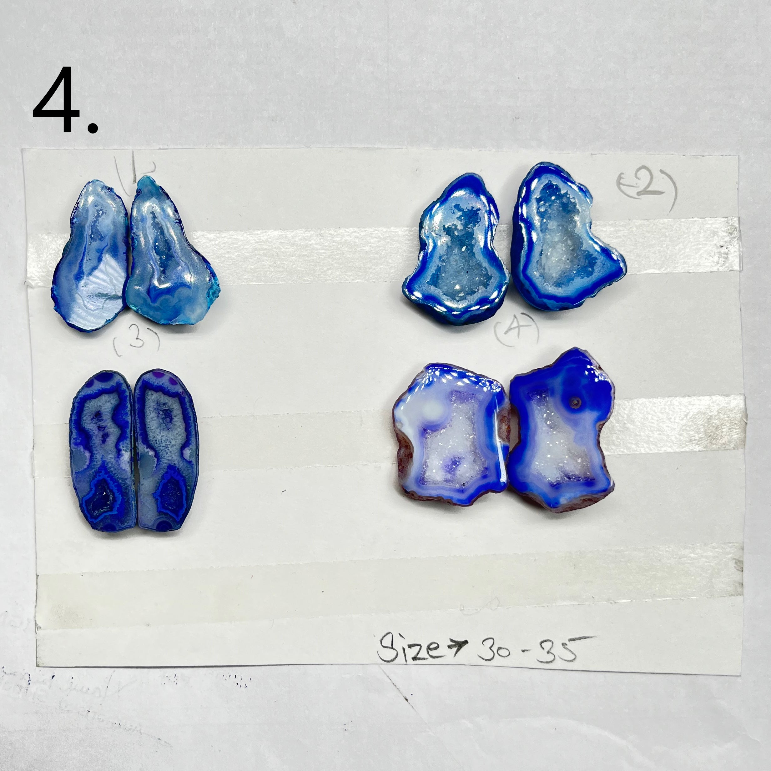 Geode Pairs by Selection 30- 40mm Blue