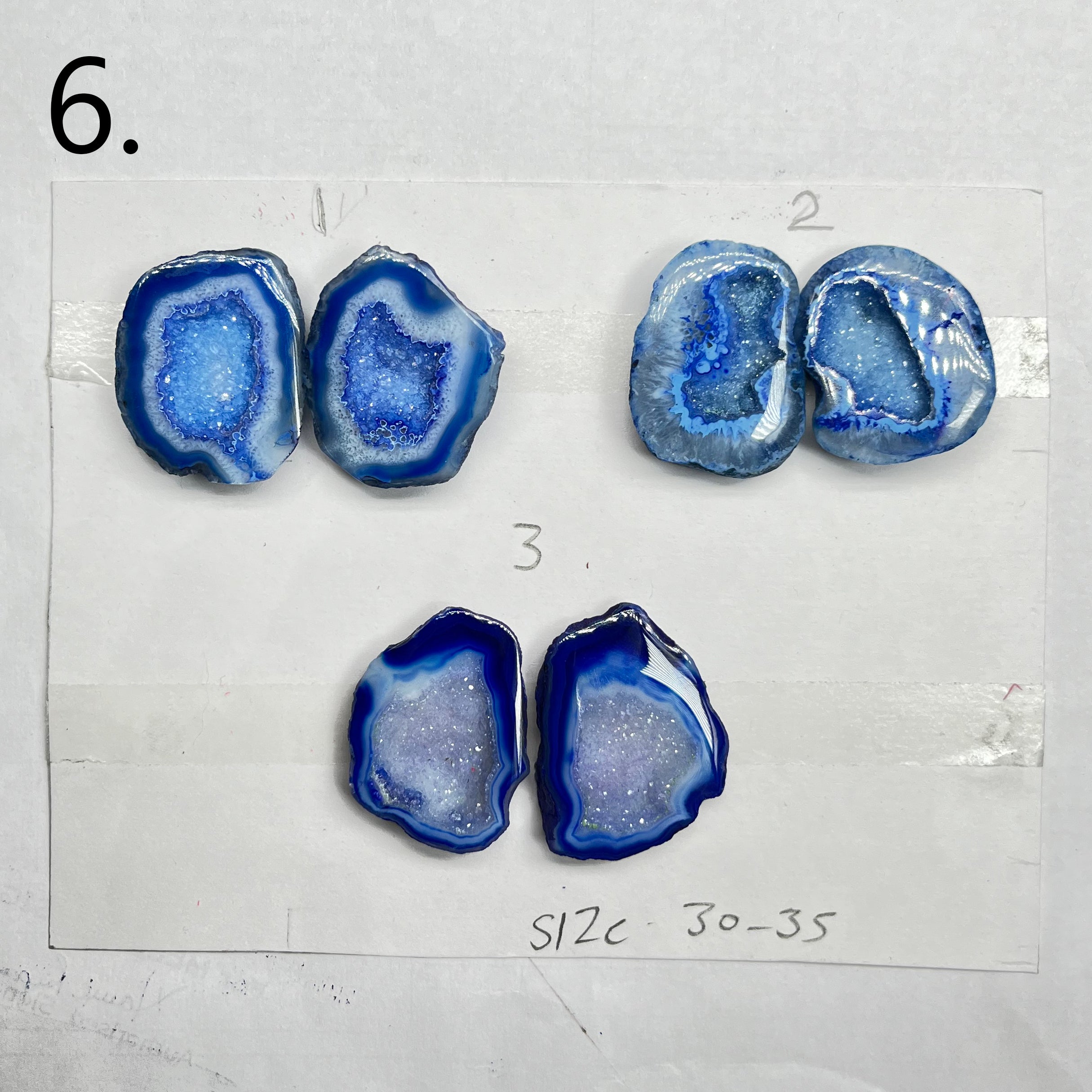 Geode Pairs by Selection 30- 40mm Blue