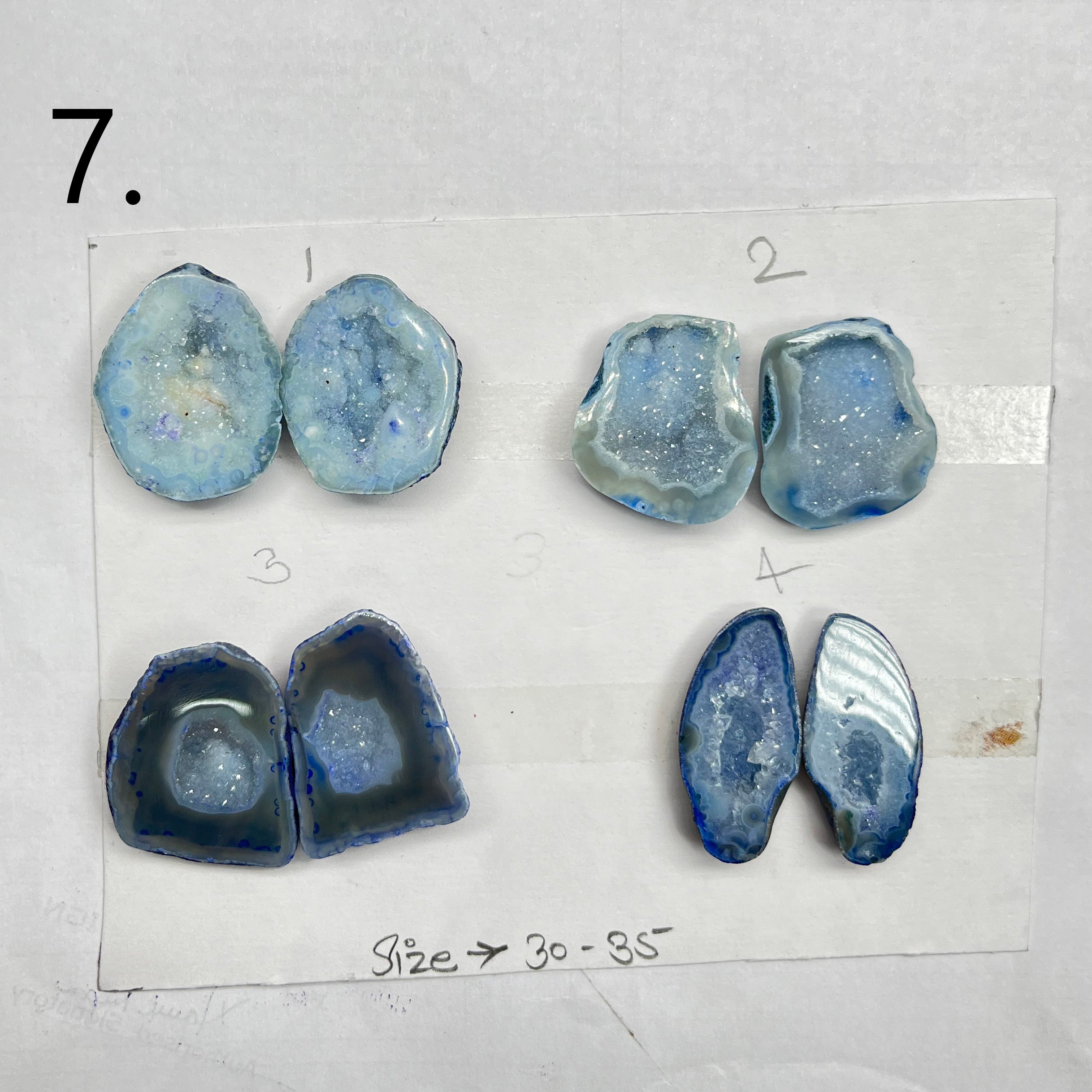 Geode Pairs by Selection 30- 40mm Blue