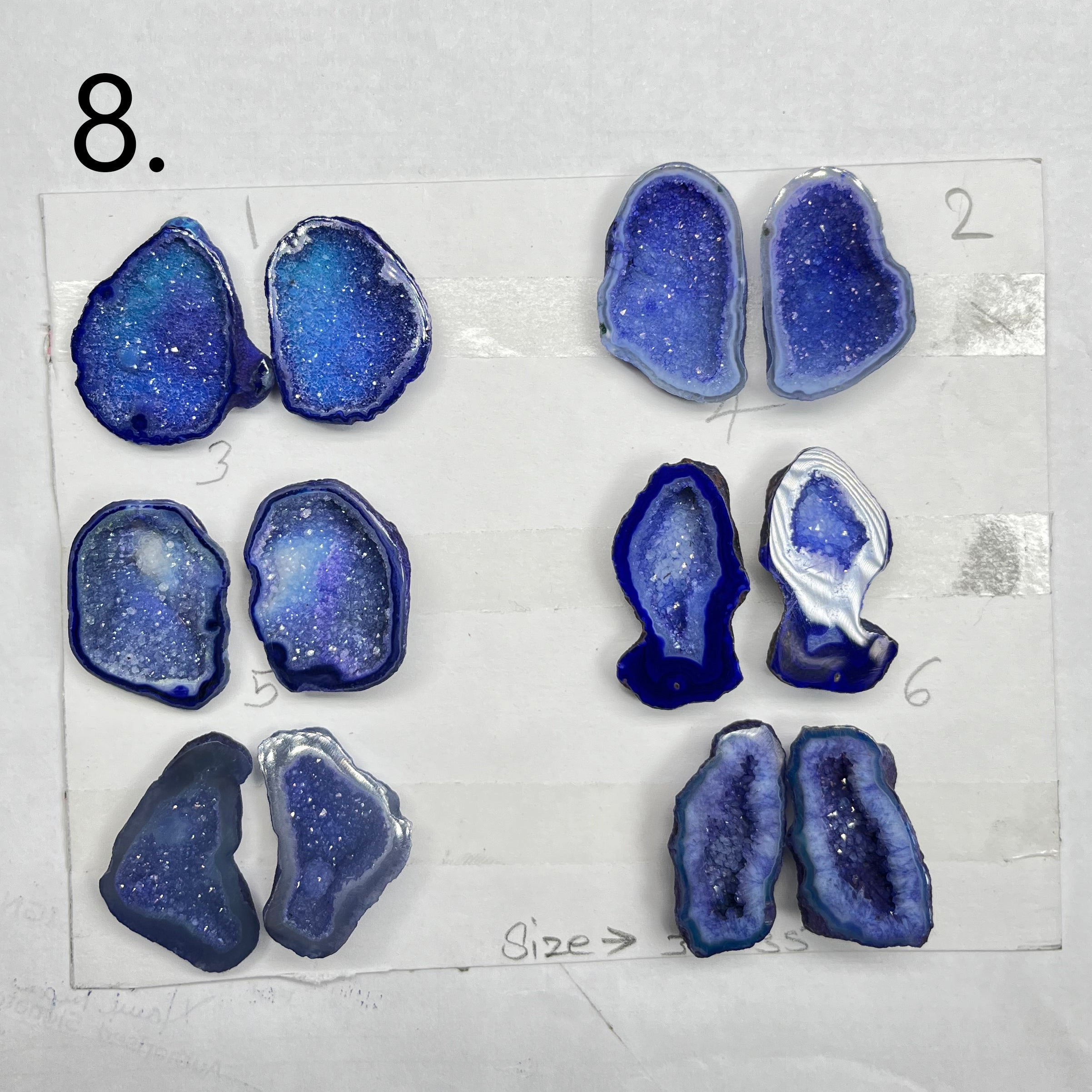 Geode Pairs by Selection 30- 40mm Blue