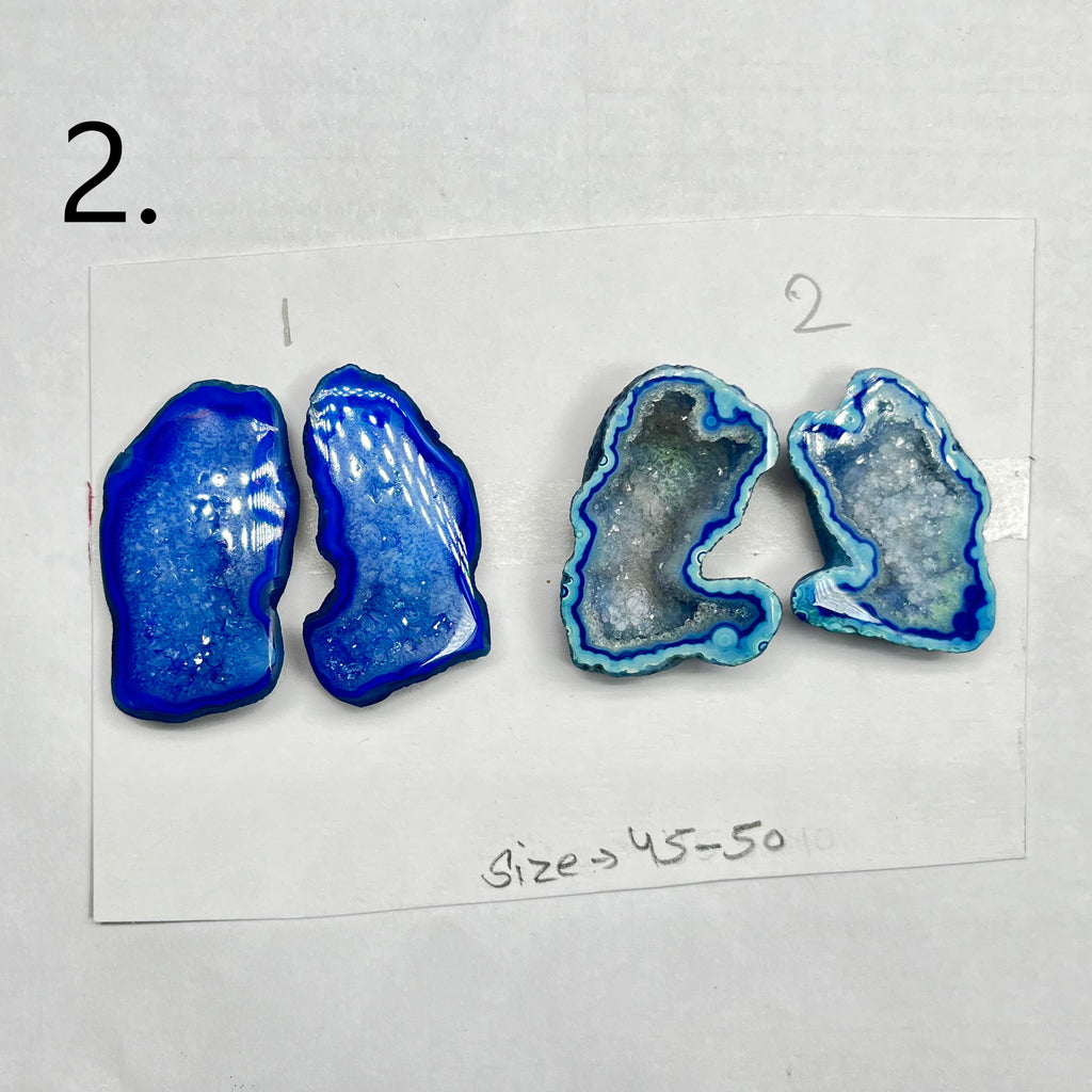 Geode (Pairs) Pendant stone by Selection 40-50mm Blue