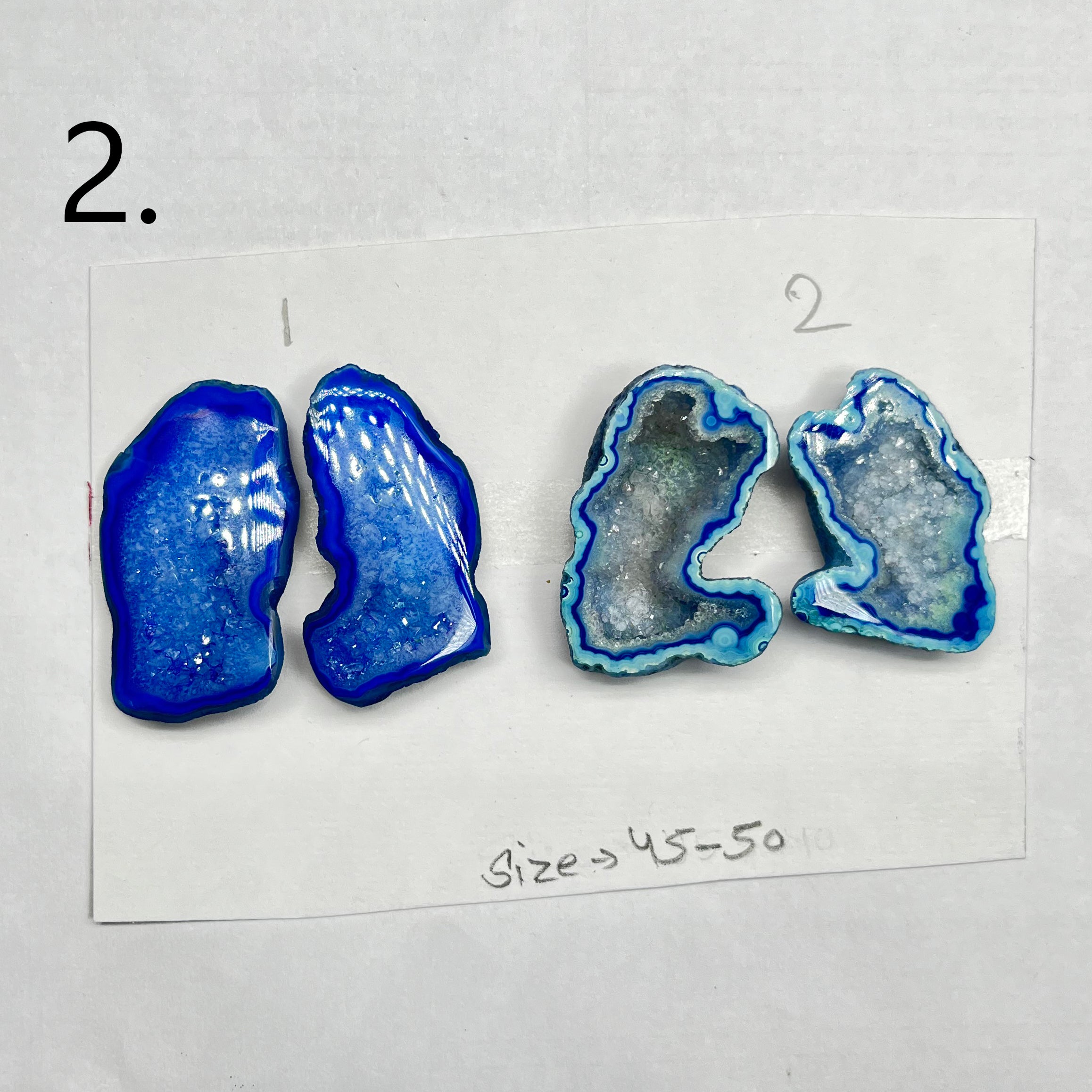 Geode (Pairs) Pendant stone by Selection 40-50mm Blue