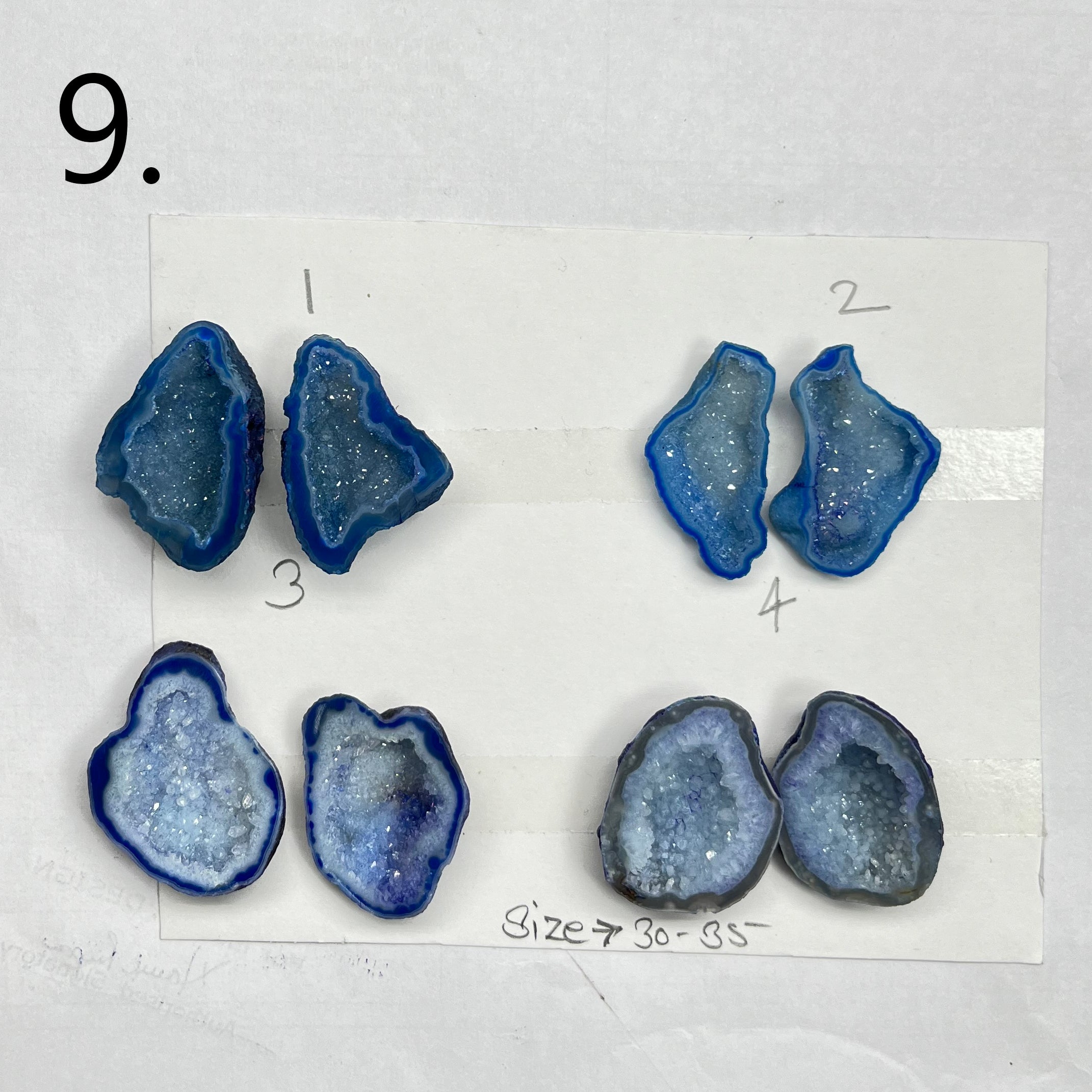 Geode Pairs by Selection 30- 40mm Blue