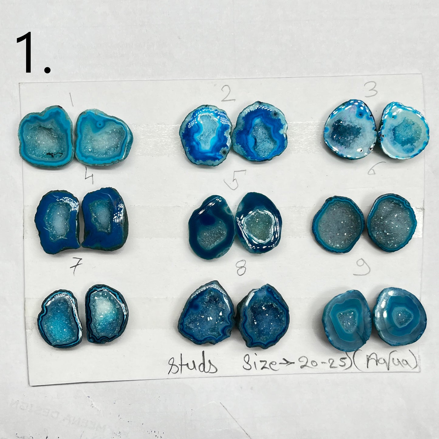 Geode Pairs by Selection 20- 25MM Aqua