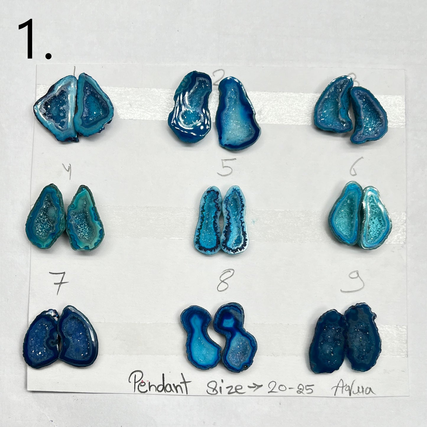 Geode Pairs ( Pendant) by Selection 20- 25MM Aqua