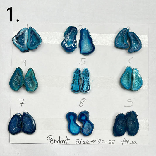 Geode Pairs ( Pendant) by Selection 20- 25MM Aqua
