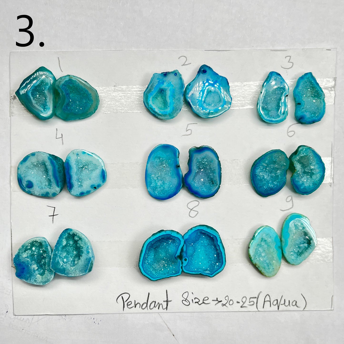 Geode Pairs ( Pendant) by Selection 20- 25MM Aqua