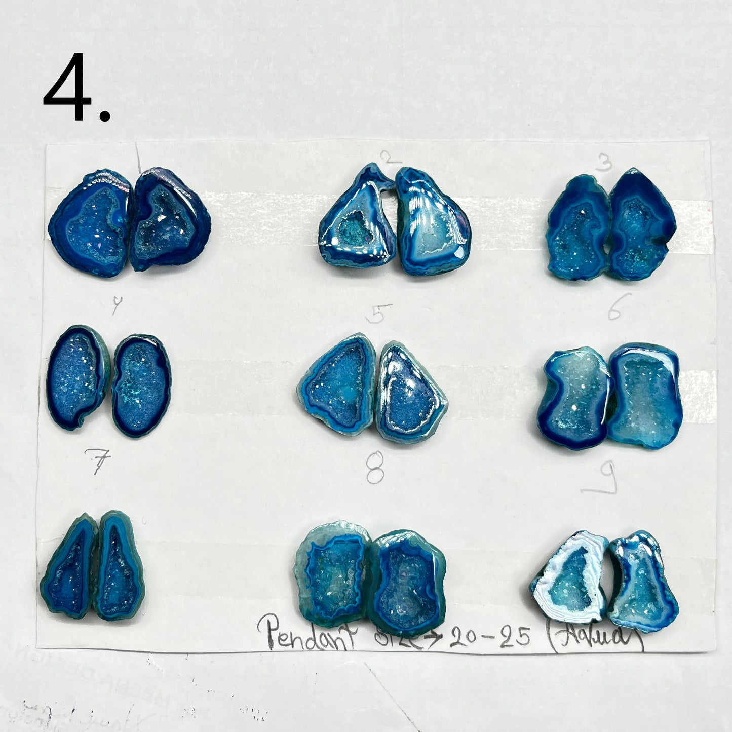 Geode Pairs ( Pendant) by Selection 20- 25MM Aqua