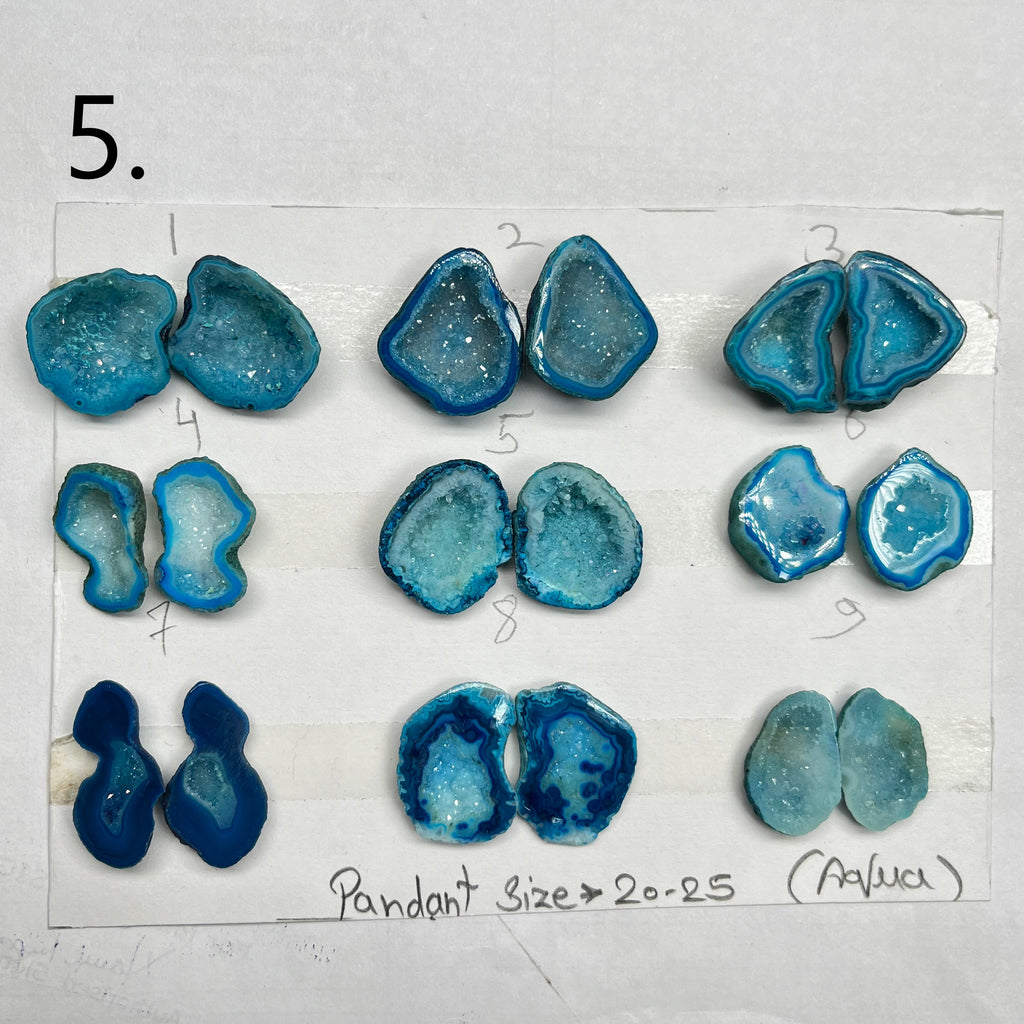 Geode Pairs ( Pendant) by Selection 20- 25MM Aqua